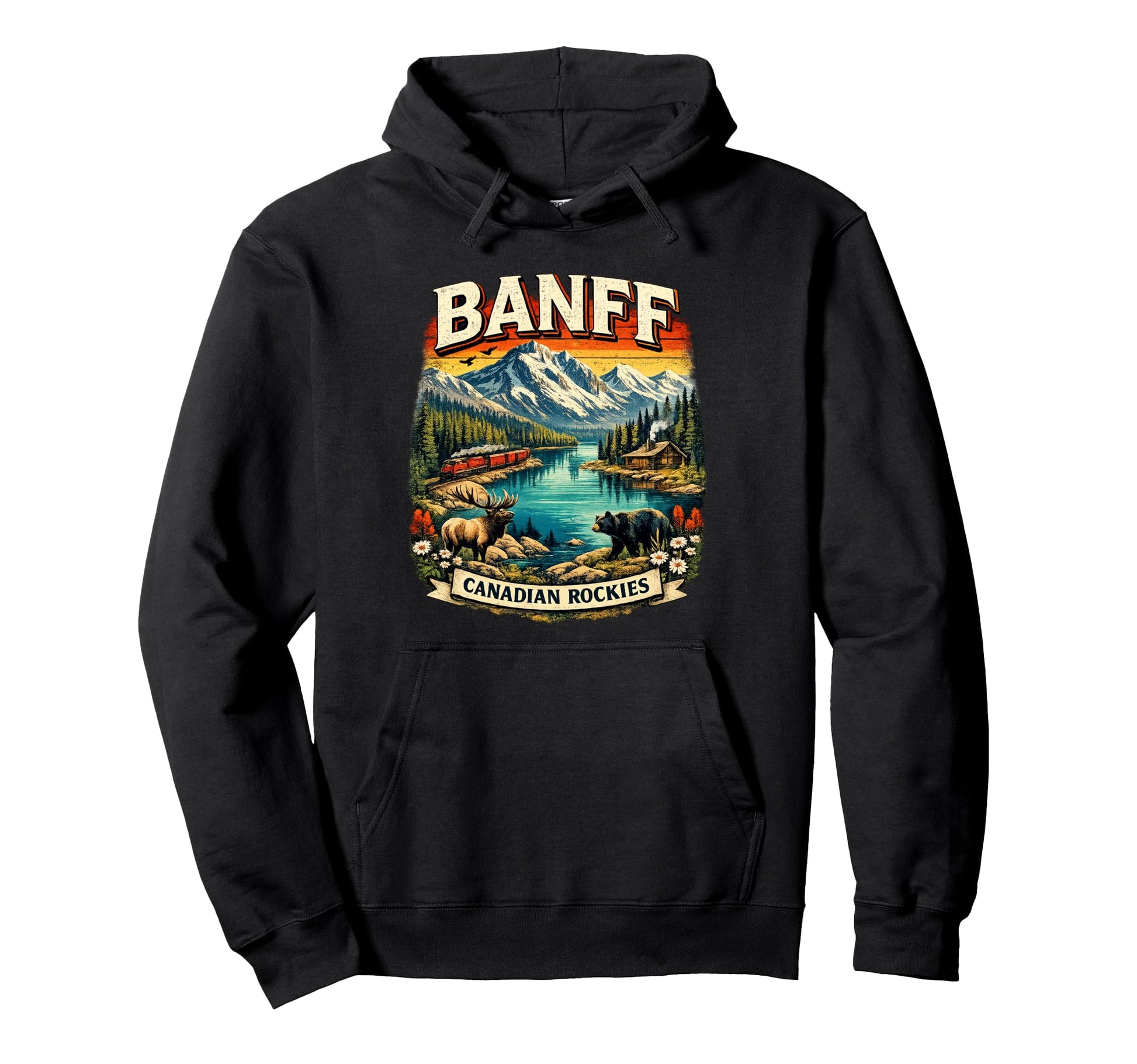 Banff Canada Mountain Scenic National Hoodie - Trendy Graphic Men Women - T-Shirt, Sweatshirt, Hoodie