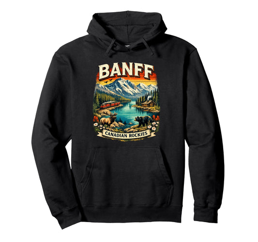 Banff Canada Mountain Scenic National Hoodie - Trendy Graphic Men Women - T-Shirt, Sweatshirt, Hoodie
