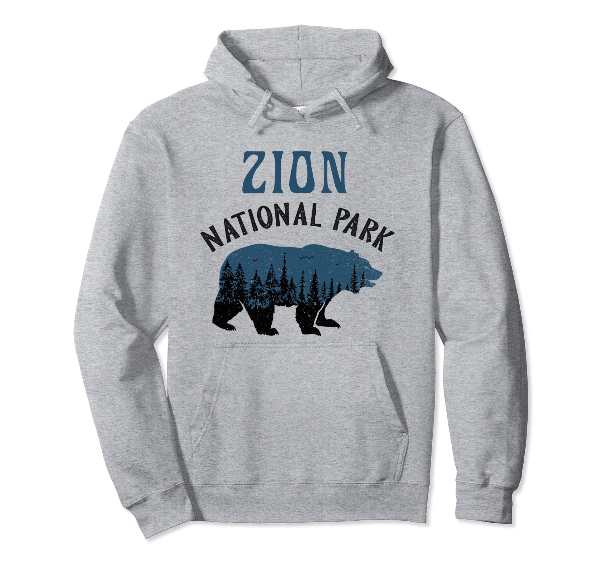 Zion National Park Utah Grizzly Bear Hoodie - Fun Novelty Design Men Women - T-Shirt, Sweatshirt, Hoodie