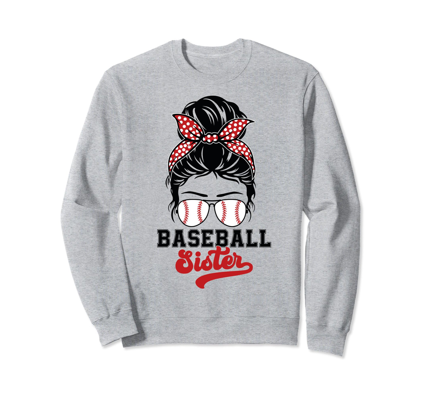 Baseball Sister Leopard Messy Sweatshirt - Aesthetic Graphic for Adults - T-Shirt, Sweatshirt, Hoodie