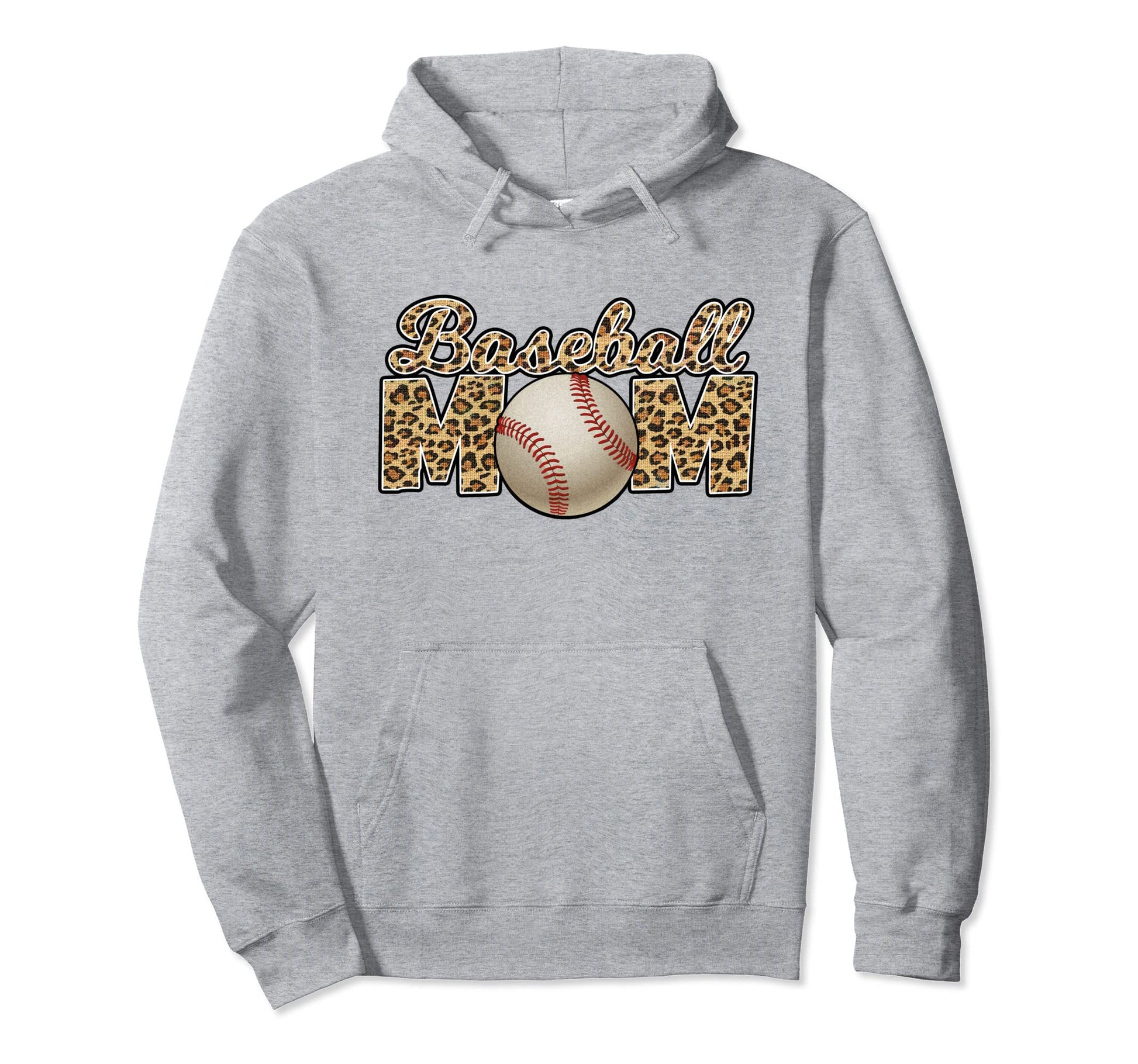 Baseball Mom Leopard Baseball Mothers Day Hoodie - Minimalist Print Unisex - T-Shirt, Sweatshirt, Hoodie