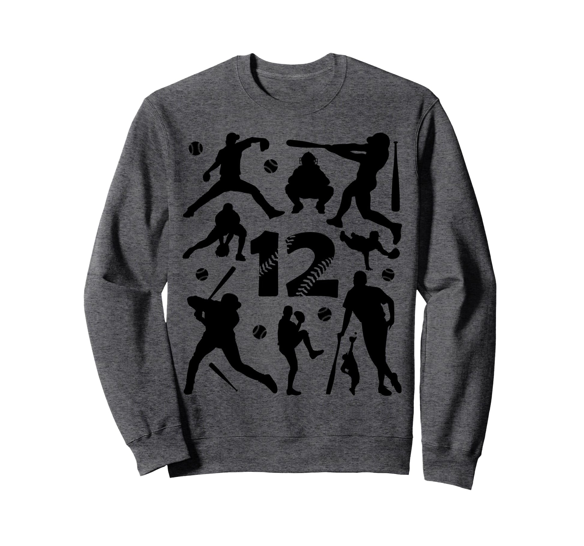 Number 12 Years Baseball 12Th Birthday Sweatshirt - Streetwear Style Unisex - T-Shirt, Sweatshirt, Hoodie