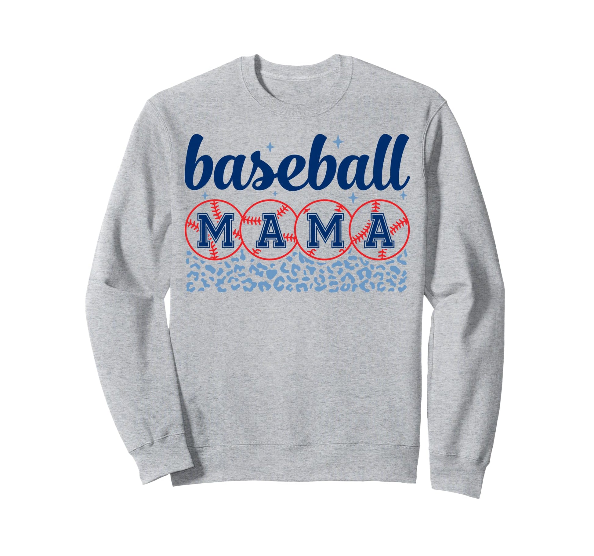 Baseball Mama Mom Leopard Mothers Day Sweatshirt - Unique Graphic Unisex - T-Shirt, Sweatshirt, Hoodie