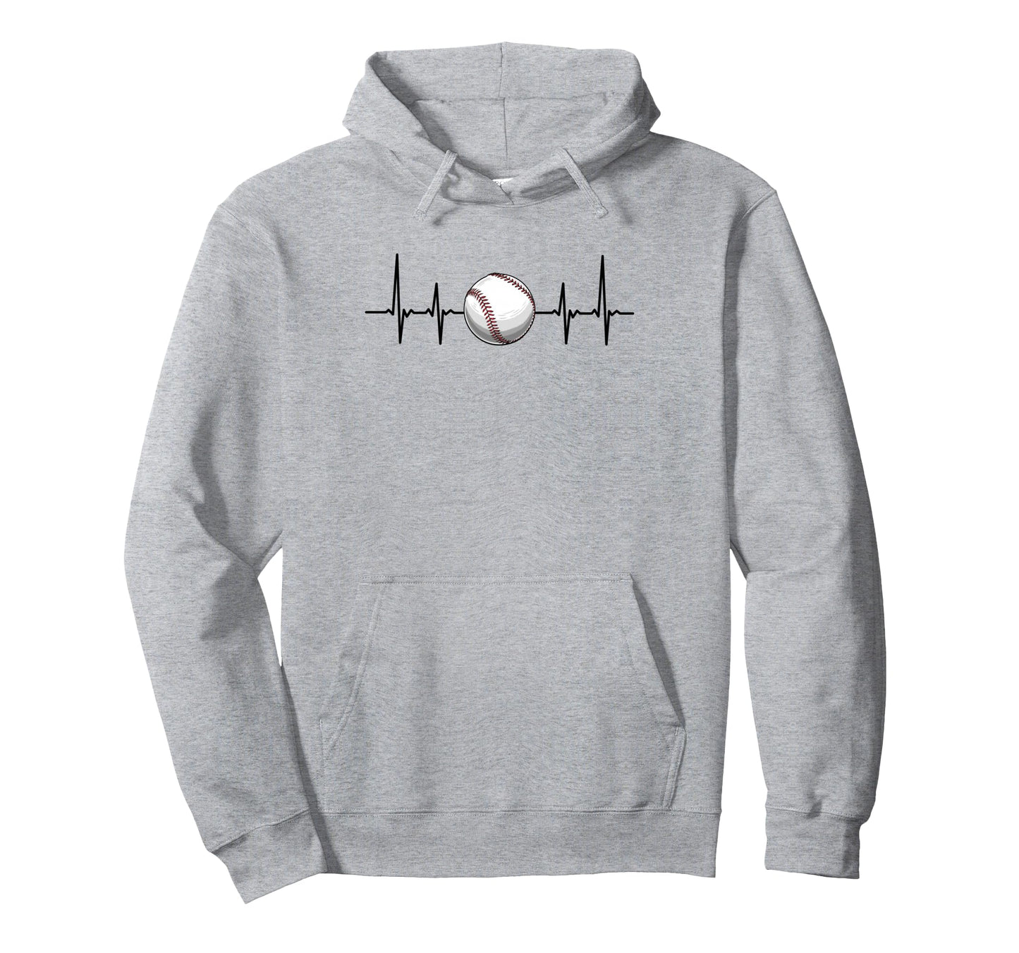 Heartbeat Baseball Gift Hoodie - Unique Graphic Men Women - T-Shirt, Sweatshirt, Hoodie