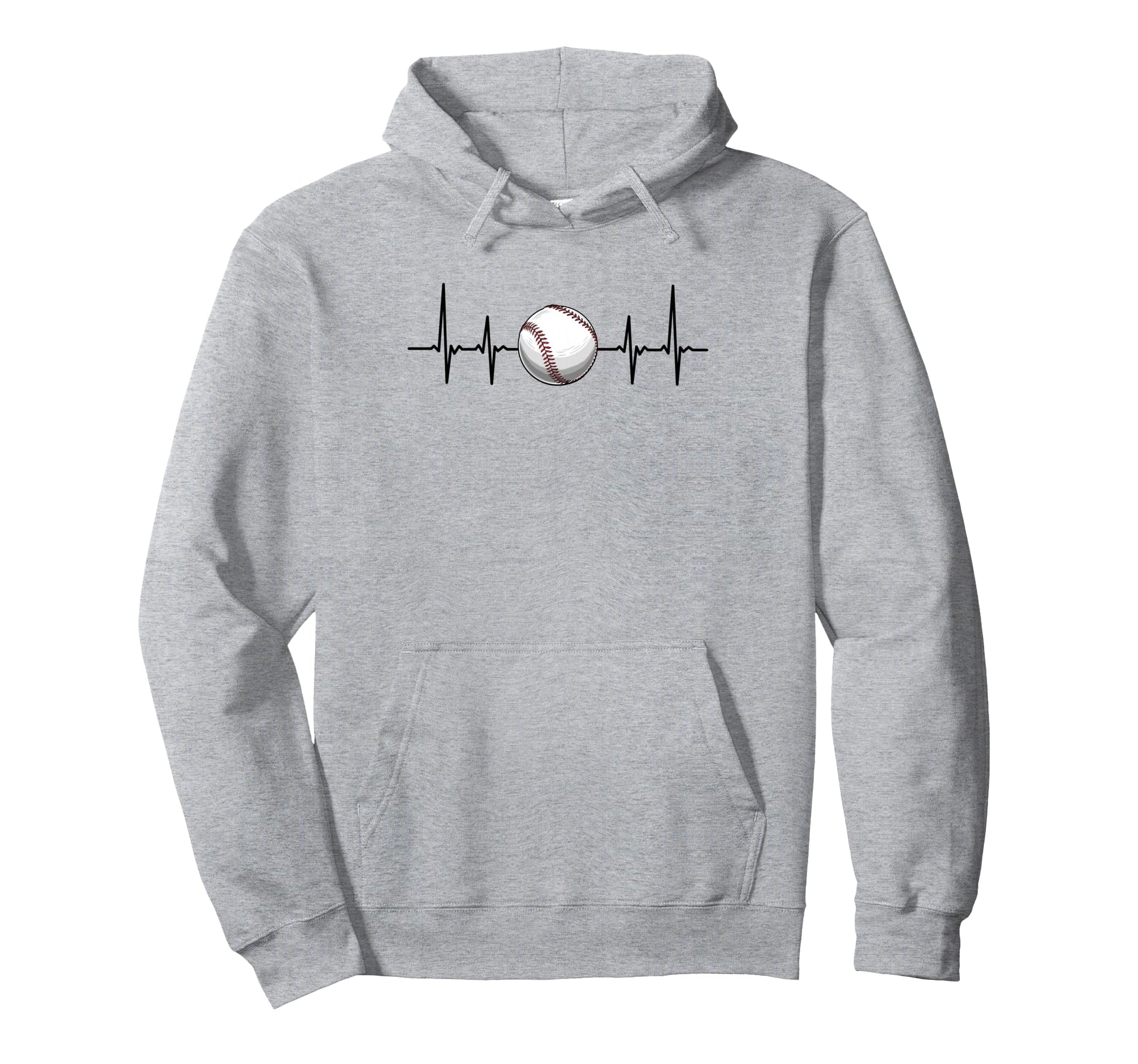 Heartbeat Baseball Gift Hoodie - Unique Graphic Men Women - T-Shirt, Sweatshirt, Hoodie