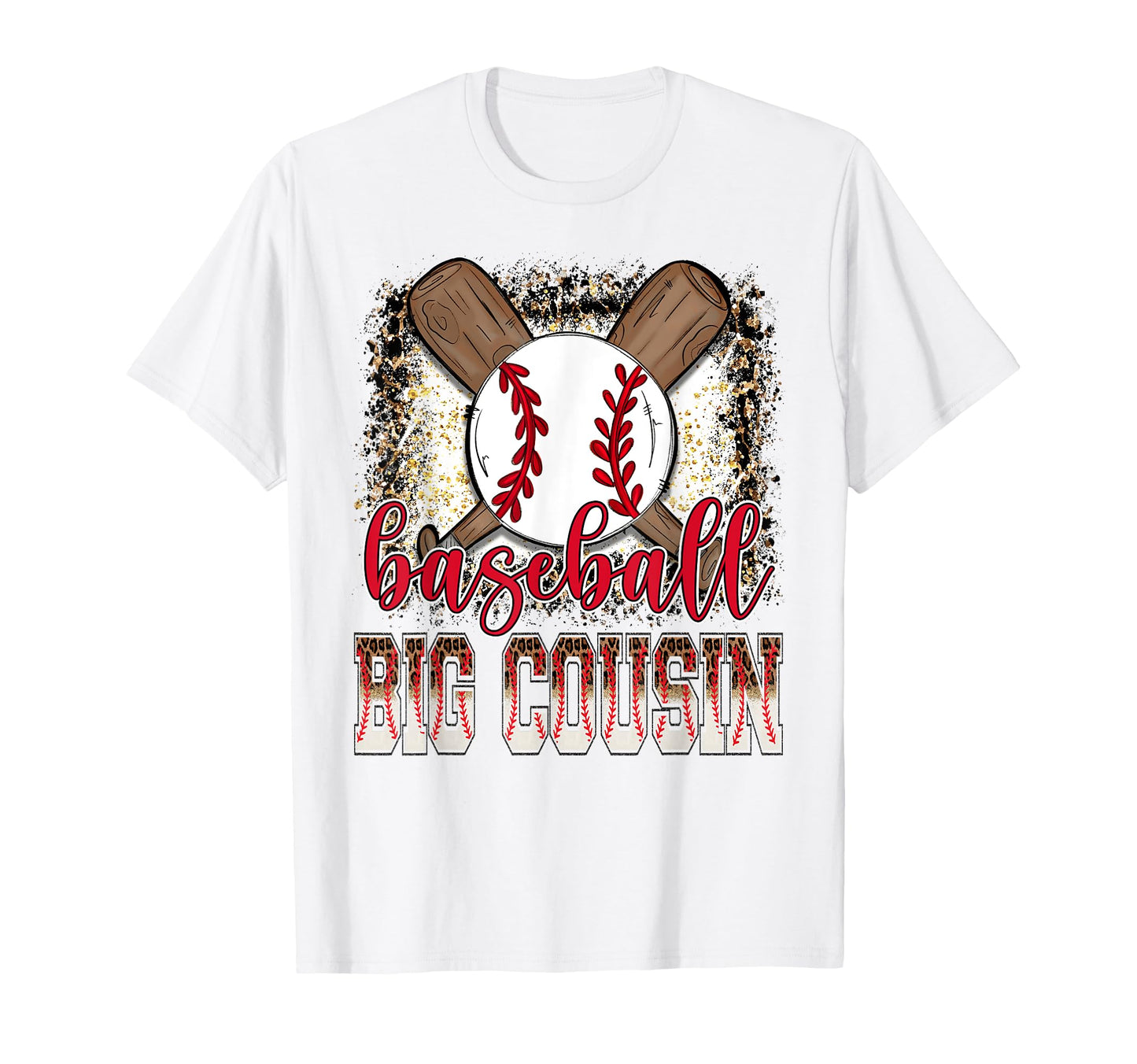 Baseball Big Cousin Leopard Proud Ball T-Shirt - Trendy Graphic for Adults - T-Shirt, Sweatshirt, Hoodie