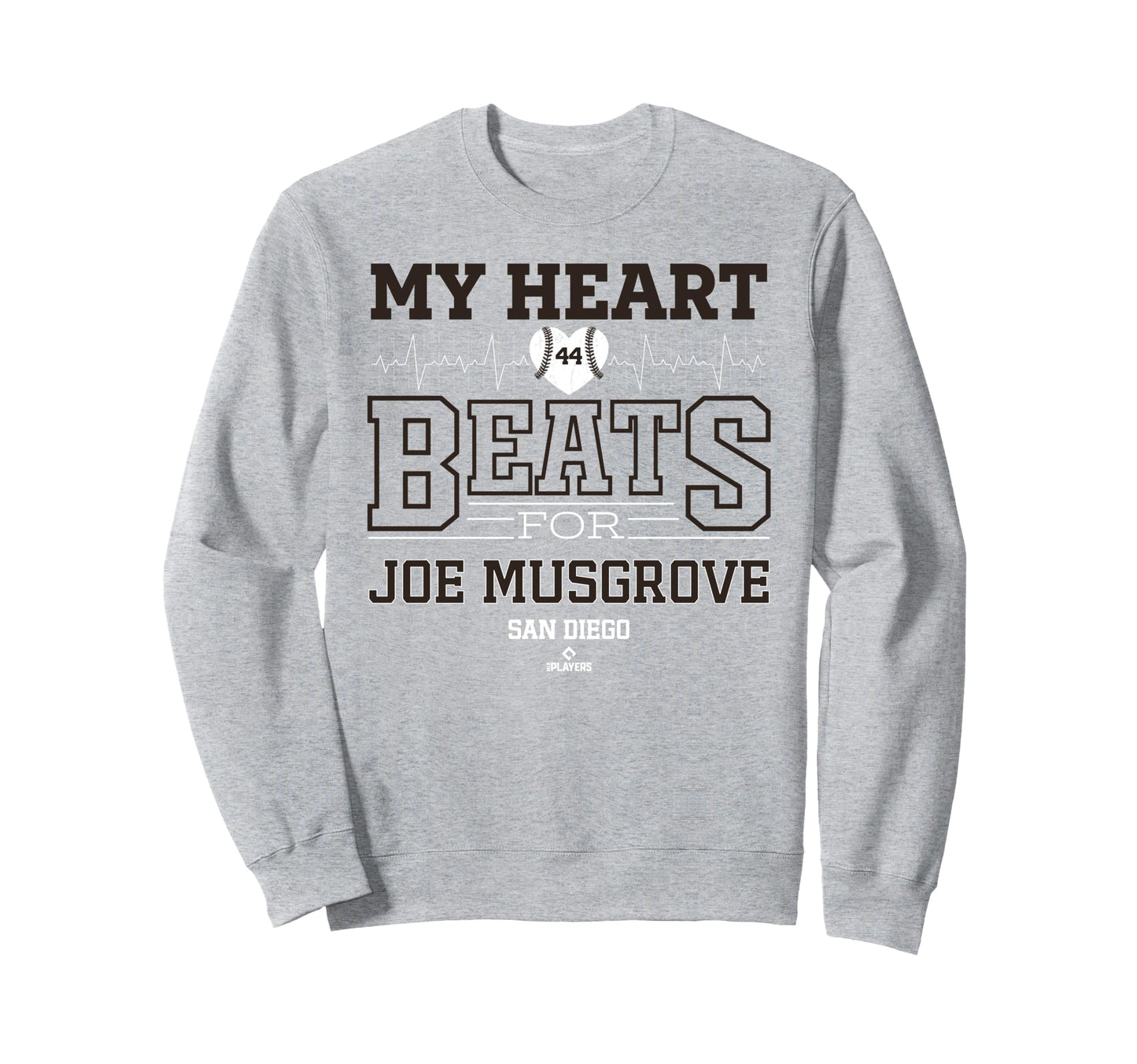 My Heart Beats Joe Musgrove San Sweatshirt - Minimalist Print for Adults - T-Shirt, Sweatshirt, Hoodie