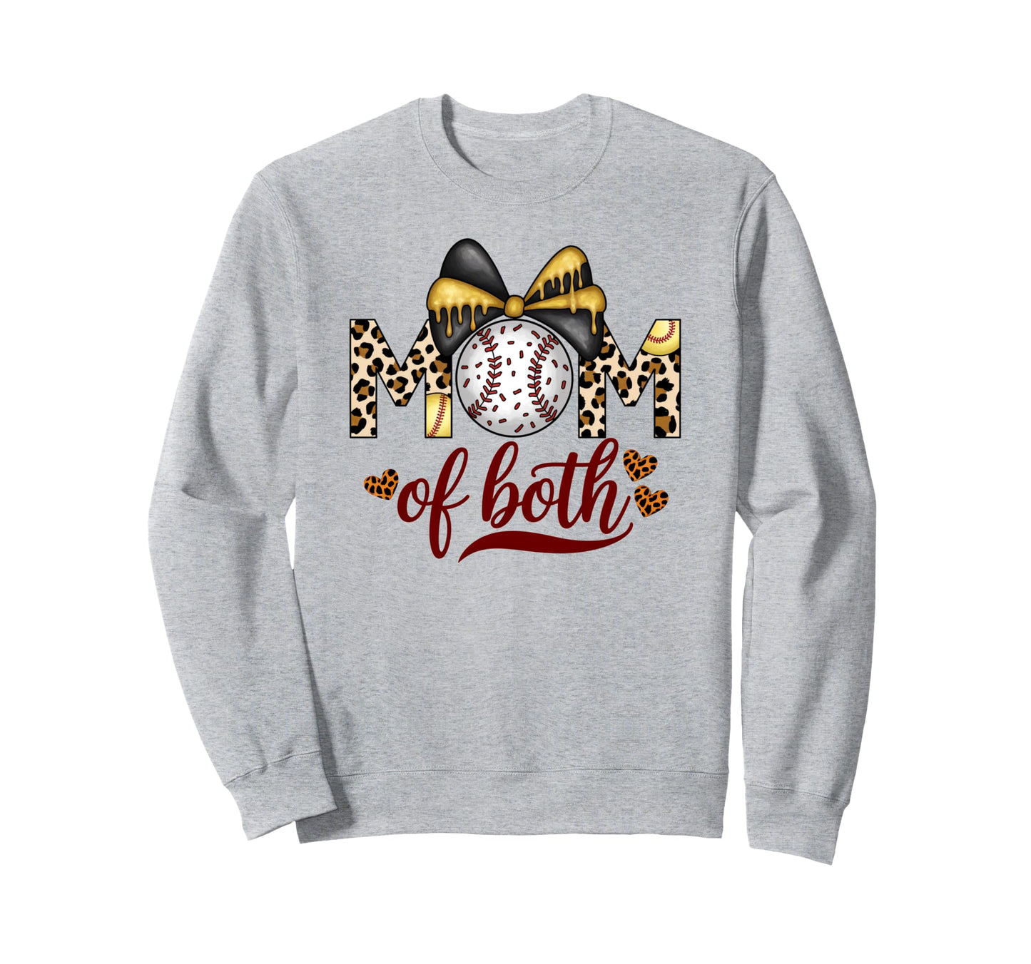 Mom Both Leopard Game Day Sweatshirt - Aesthetic Graphic for Adults - T-Shirt, Sweatshirt, Hoodie