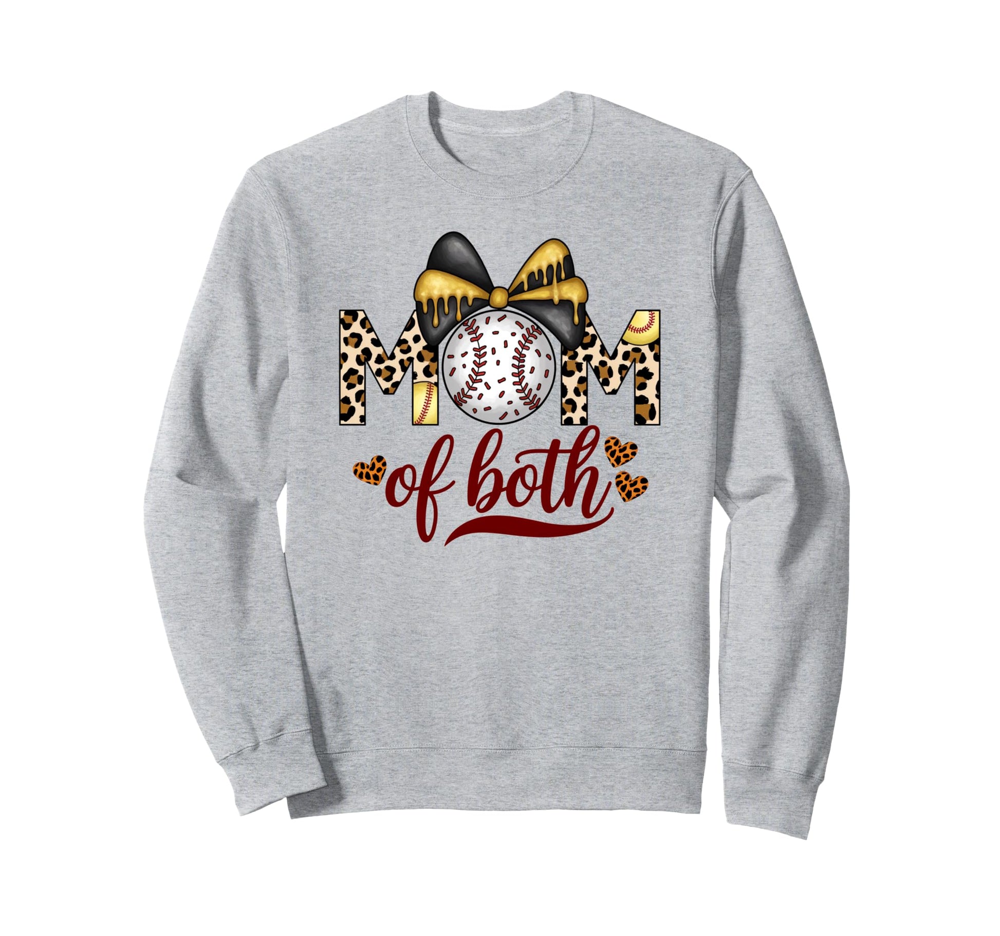 Mom Both Leopard Game Day Sweatshirt - Aesthetic Graphic for Adults - T-Shirt, Sweatshirt, Hoodie