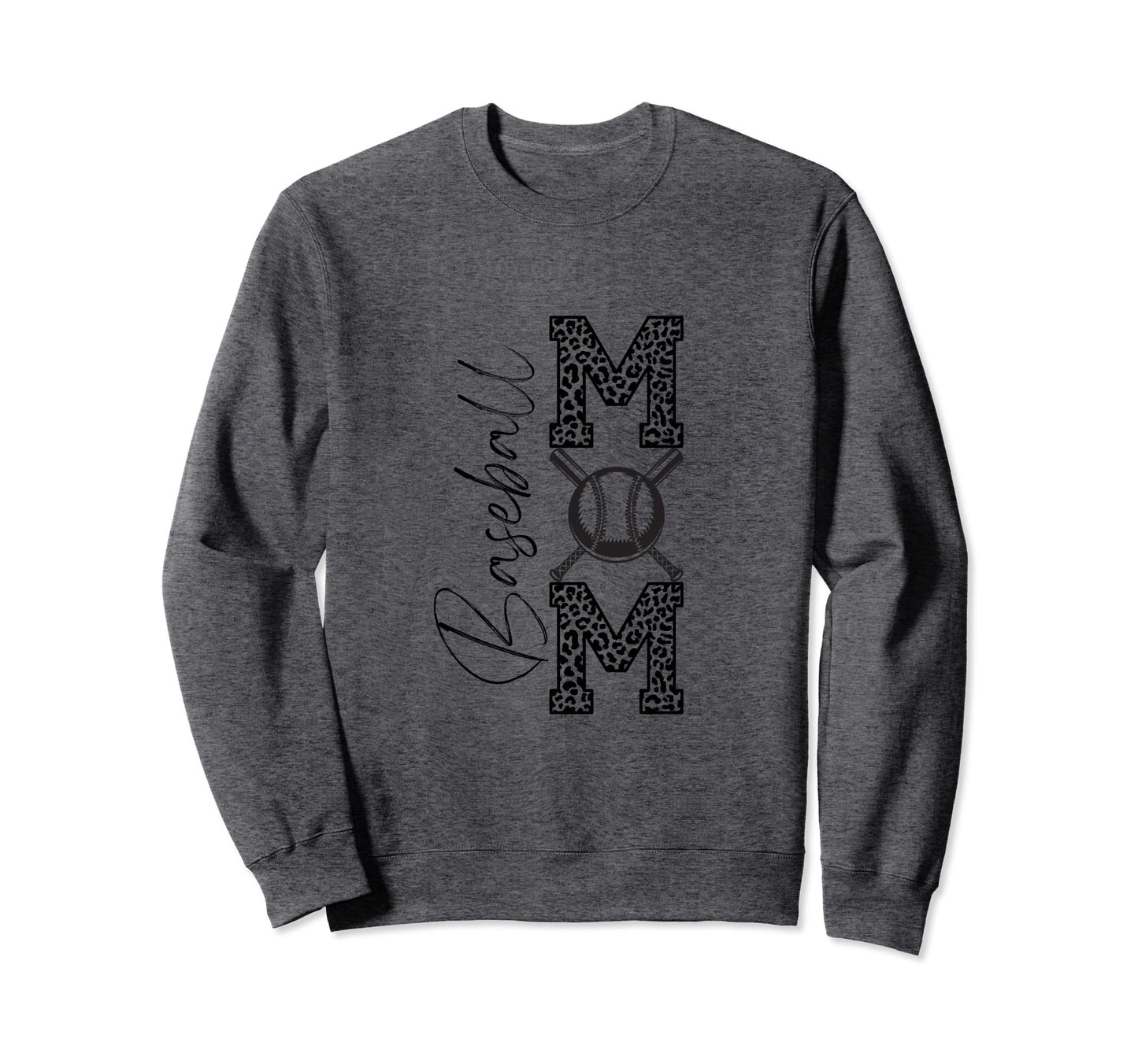 Baseball Mom Leopard Sweatshirt - Minimalist Print Men Women - T-Shirt, Sweatshirt, Hoodie