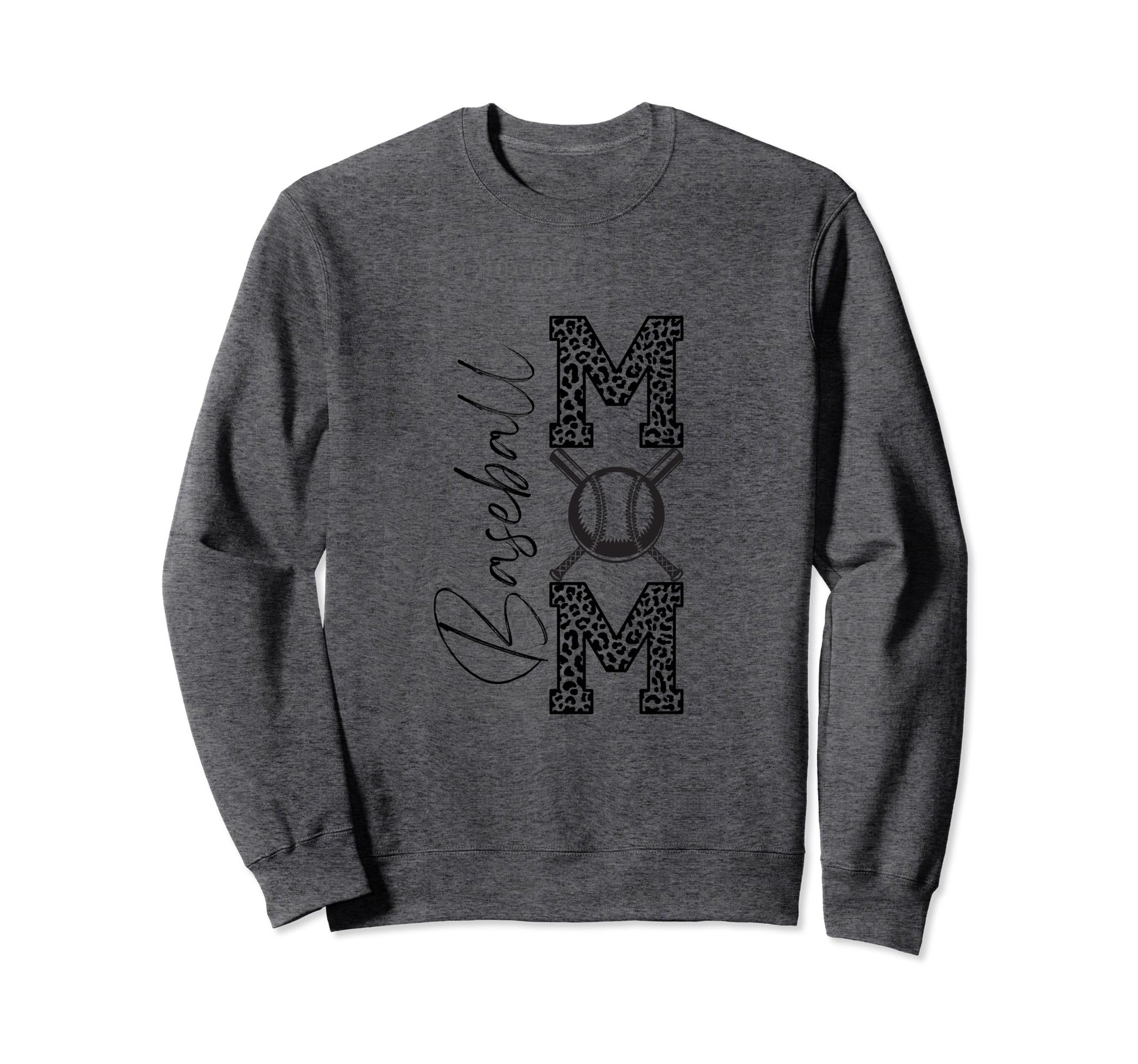 Baseball Mom Leopard Sweatshirt - Minimalist Print Men Women - T-Shirt, Sweatshirt, Hoodie
