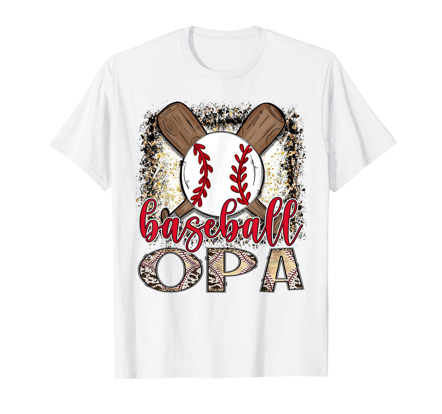 Baseball Opa Leopard Proud Ball T-Shirt - Fun Novelty Design for Adults - T-Shirt, Sweatshirt, Hoodie