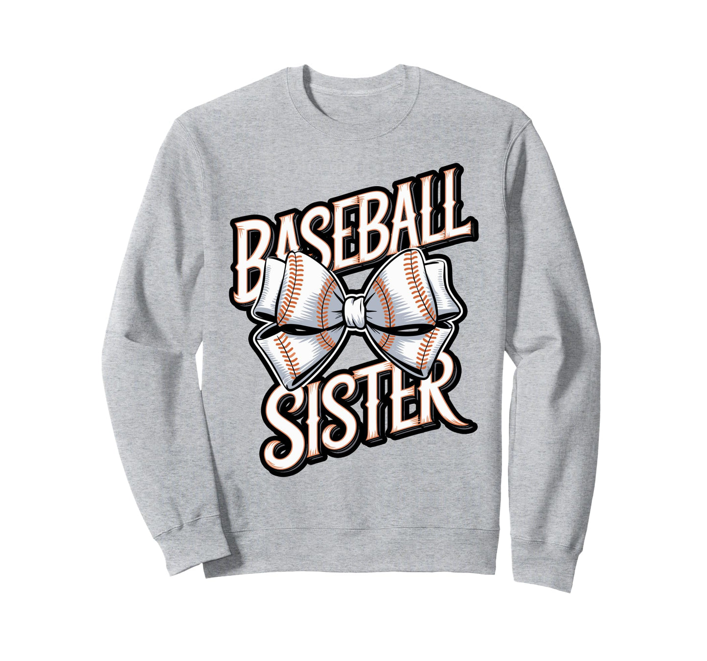 Baseball Sister Bow Sports Sweatshirt - Minimalist Print for Adults - T-Shirt, Sweatshirt, Hoodie