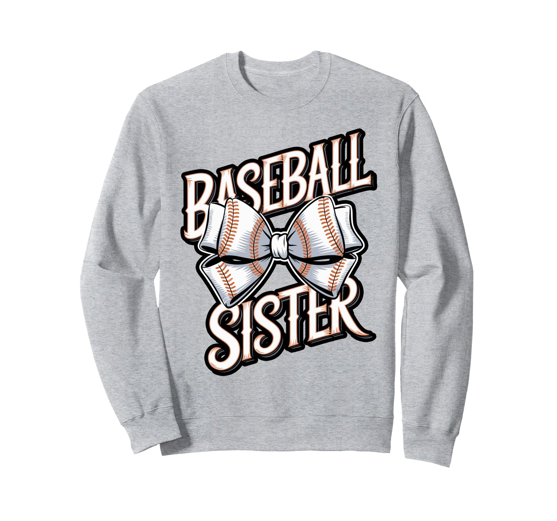 Baseball Sister Bow Sports Sweatshirt - Minimalist Print for Adults - T-Shirt, Sweatshirt, Hoodie