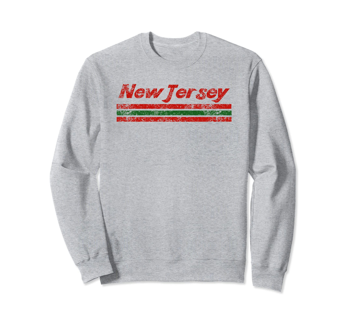 New Jersey Weathered Stripe Sweatshirt - Novelty Apparel for Adults - T-Shirt, Sweatshirt, Hoodie