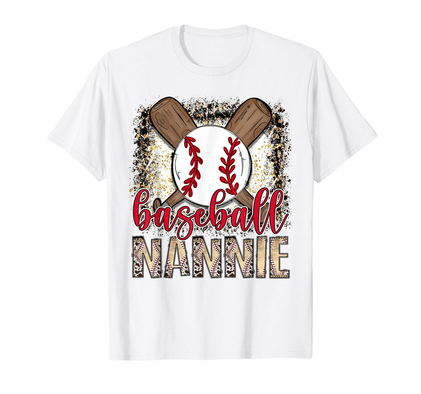 Baseball Nannie Leopard Proud Ball Nannie T-Shirt - Unique Graphic Unisex - T-Shirt, Sweatshirt, Hoodie