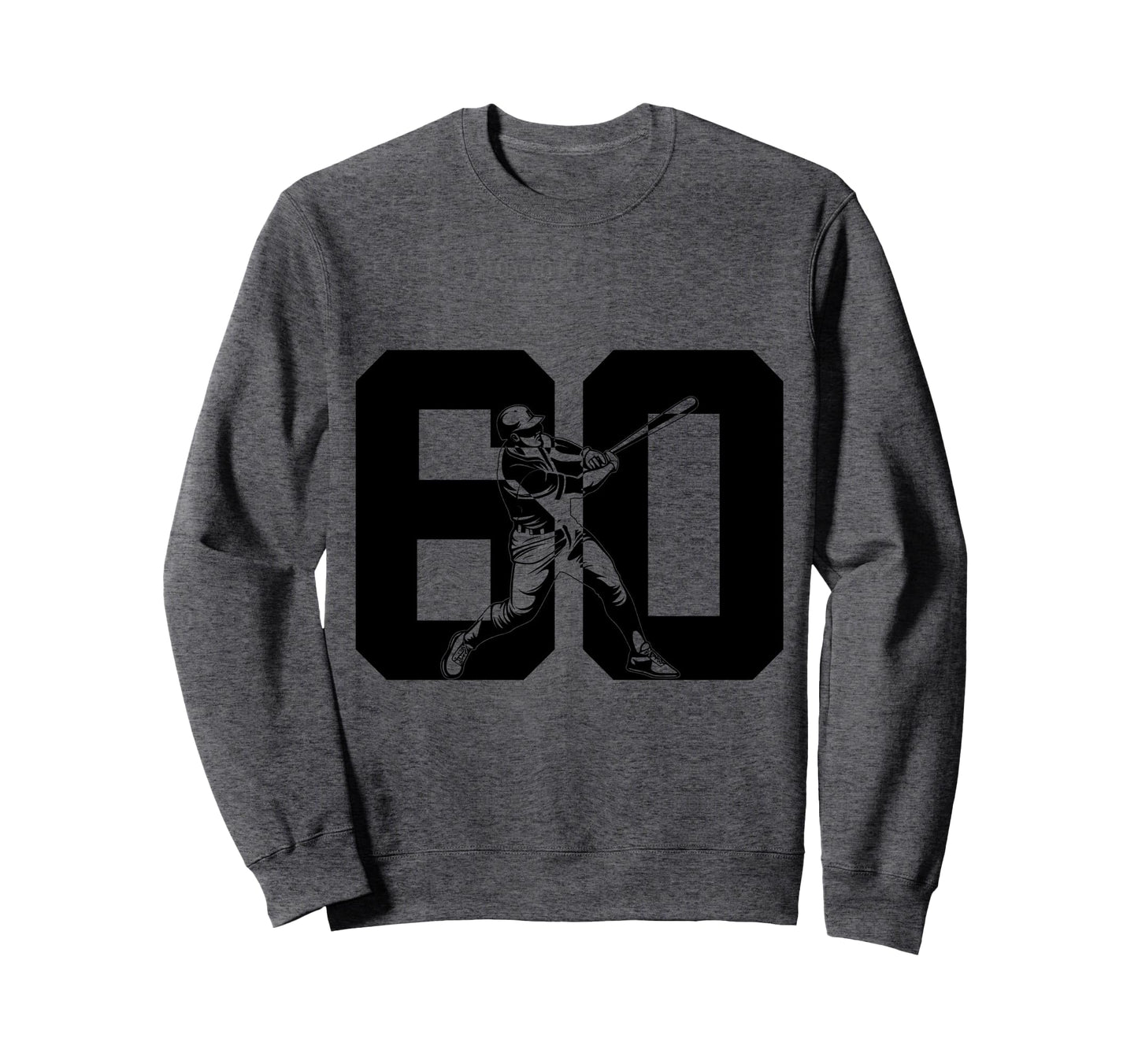 Number 60 Years Baseball 60Th Sweatshirt - Minimalist Print Men Women - T-Shirt, Sweatshirt, Hoodie