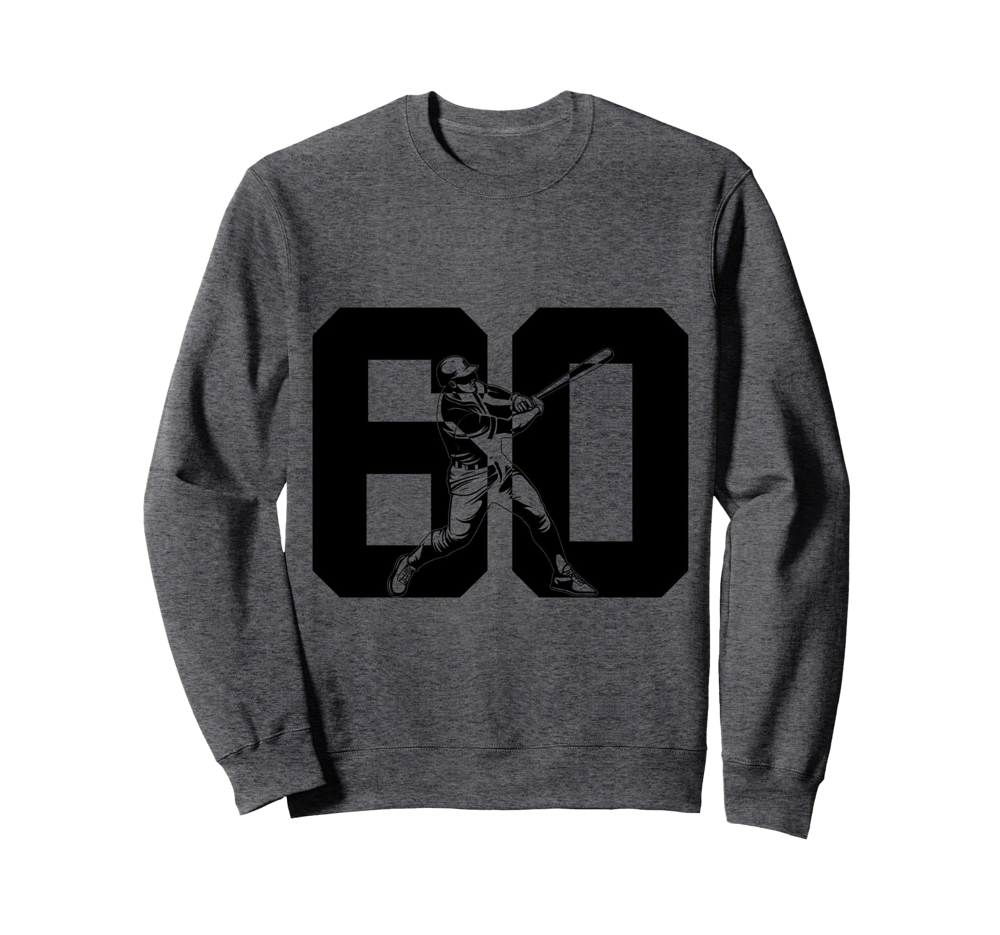 Number 60 Years Baseball 60Th Sweatshirt - Minimalist Print Men Women - T-Shirt, Sweatshirt, Hoodie