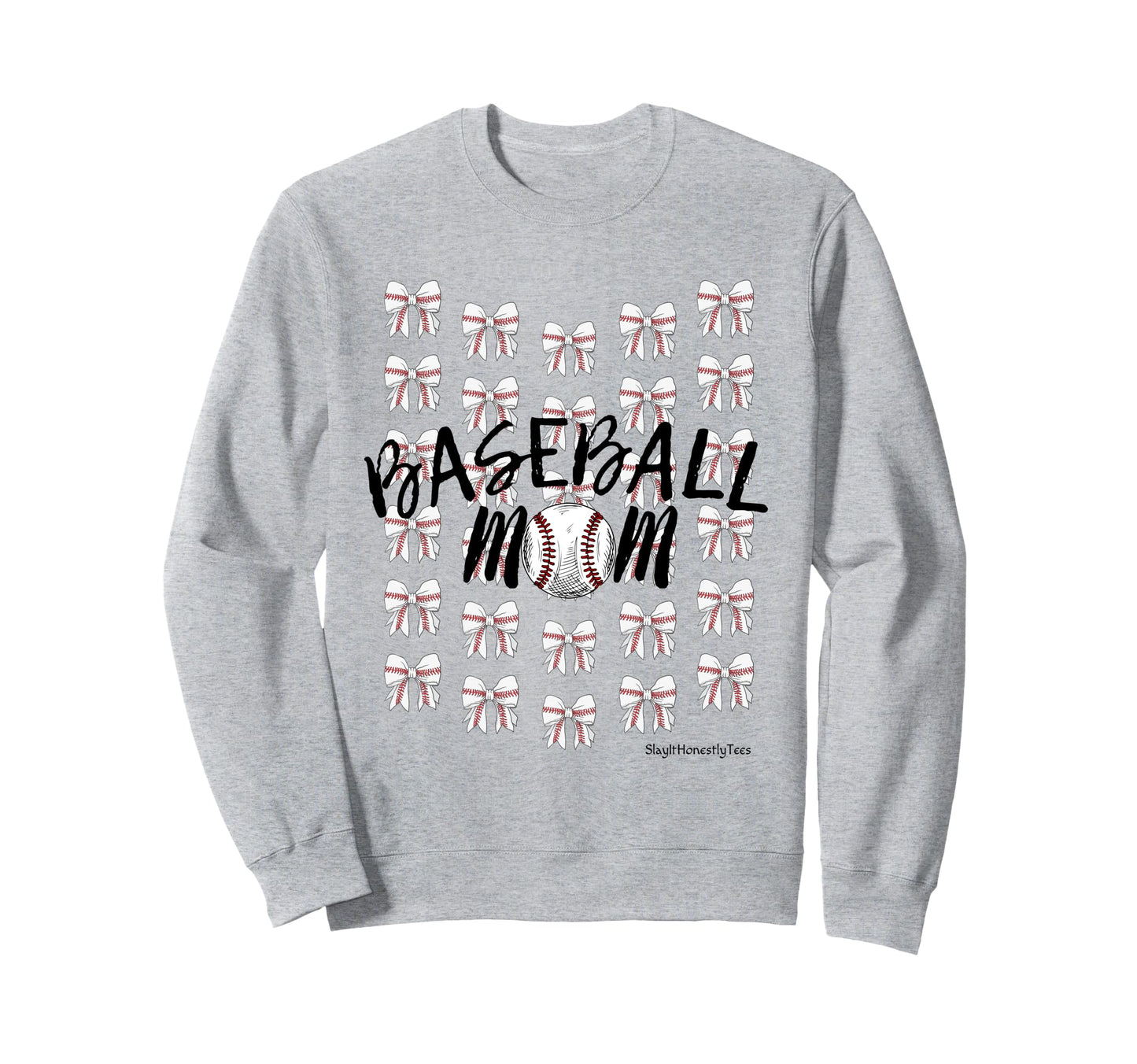 Coquette Baseball Bow Baseball Sweatshirt - Trendy Graphic Men Women - T-Shirt, Sweatshirt, Hoodie