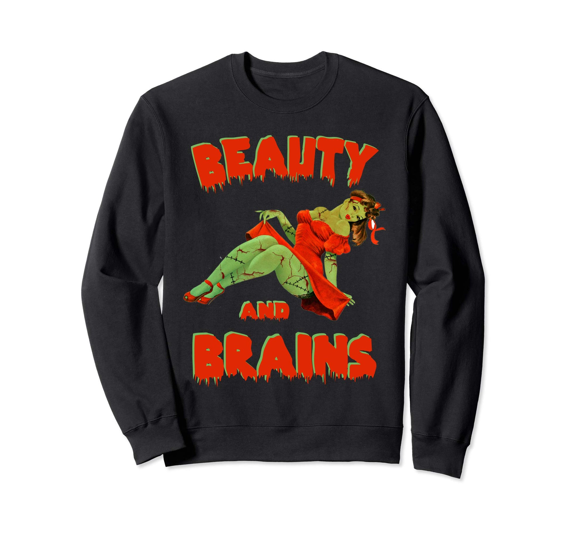 Zombie Pin Up Halloween Beauty Sweatshirt - Fun Novelty Design Unisex - T-Shirt, Sweatshirt, Hoodie