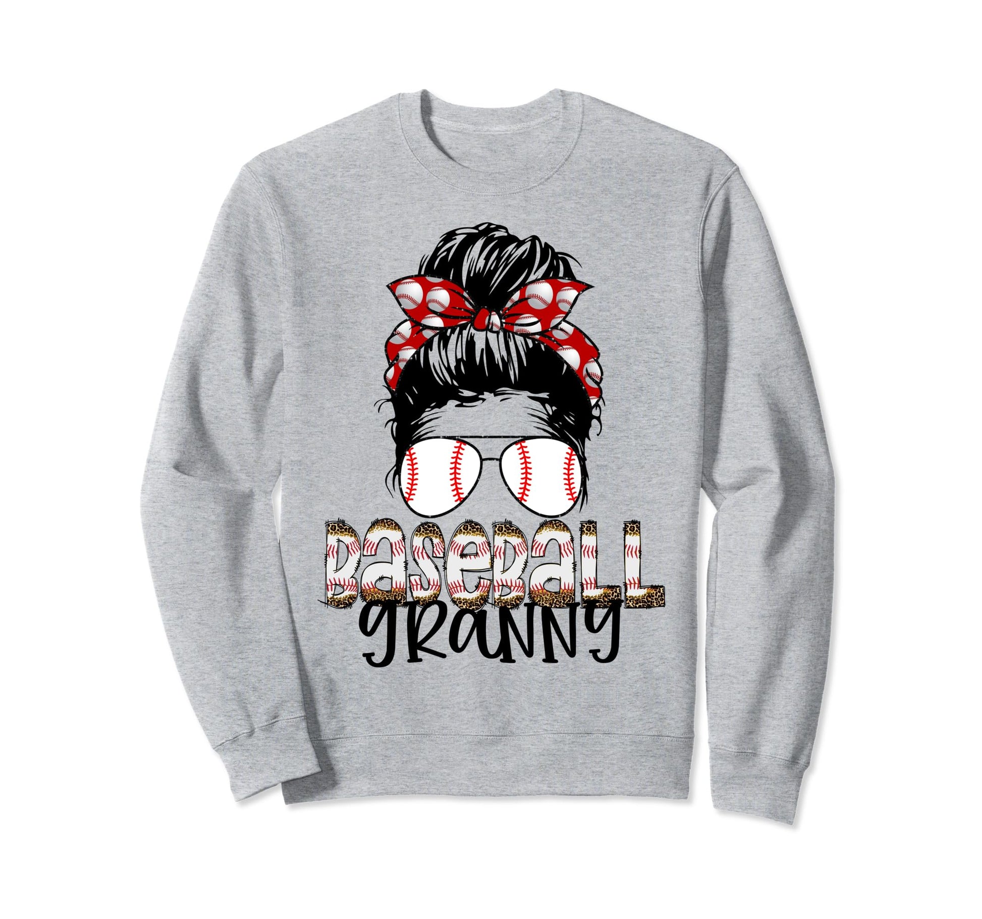 Baseball Granny Messy Bun Sweatshirt - Streetwear Style Men Women - T-Shirt, Sweatshirt, Hoodie