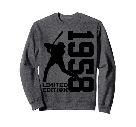 68Th Birthday Baseball 1958 Sweatshirt - Novelty Apparel for Adults - T-Shirt, Sweatshirt, Hoodie