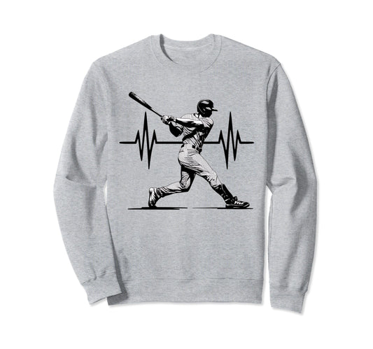 Baseball Heartbeat Love Pitcher Sweatshirt - Casual Everyday Wear Unisex - T-Shirt, Sweatshirt, Hoodie