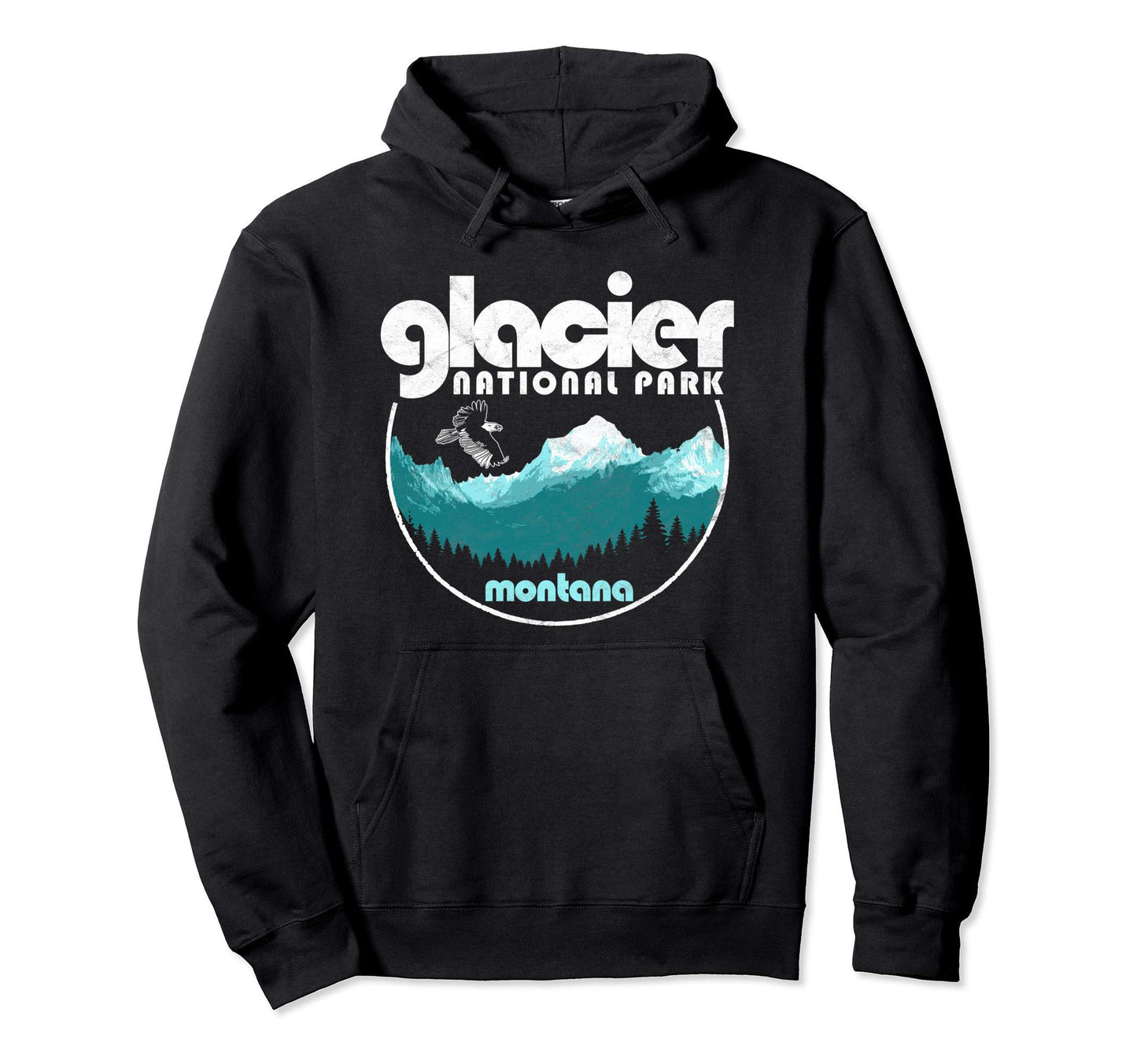 Glacier National Park Montana Mountains Hoodie - Minimalist Print Men Women - T-Shirt, Sweatshirt, Hoodie