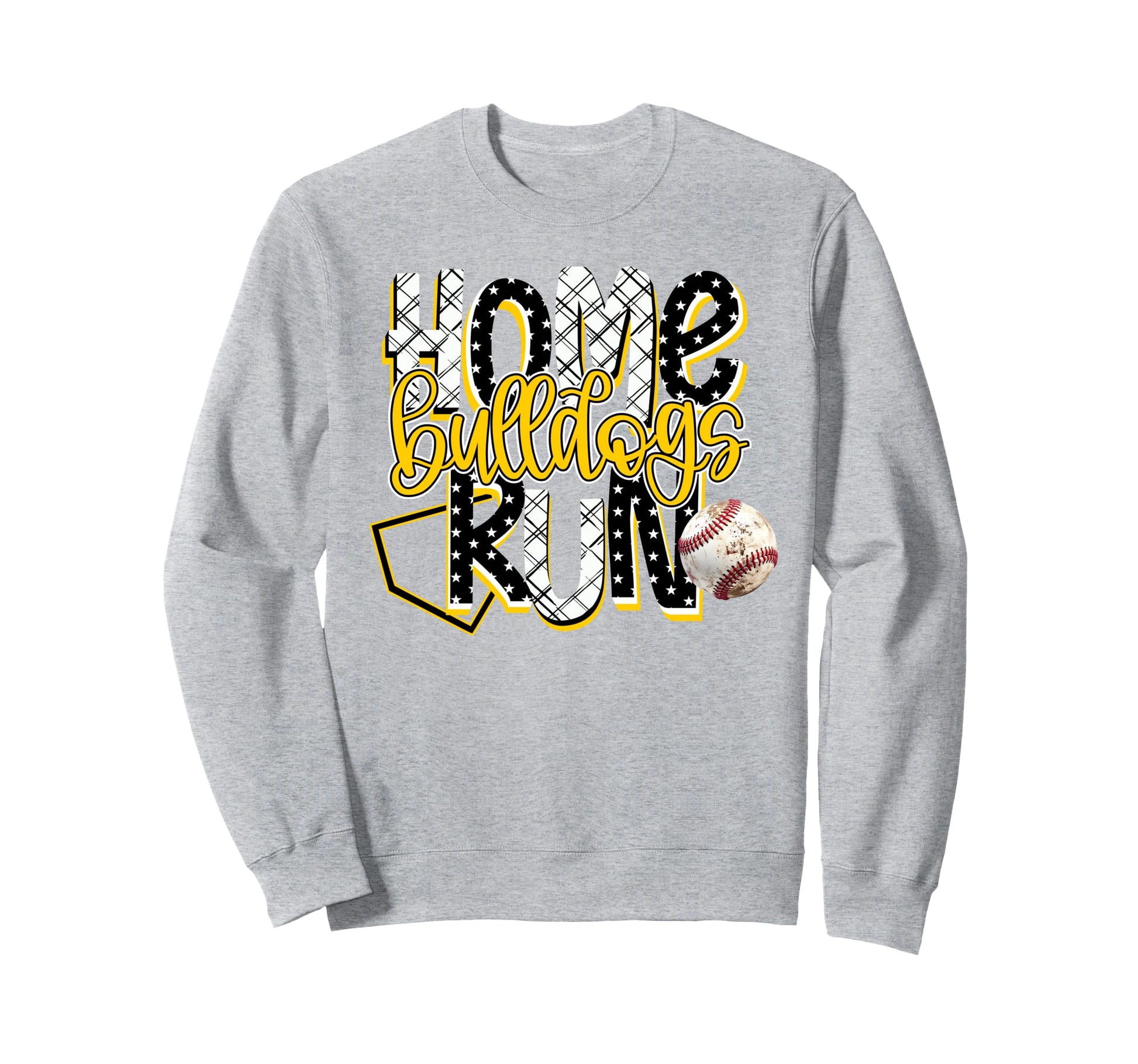 Home Run Bulldogs Baseball Game Sweatshirt - Custom Art Print Men Women - T-Shirt, Sweatshirt, Hoodie