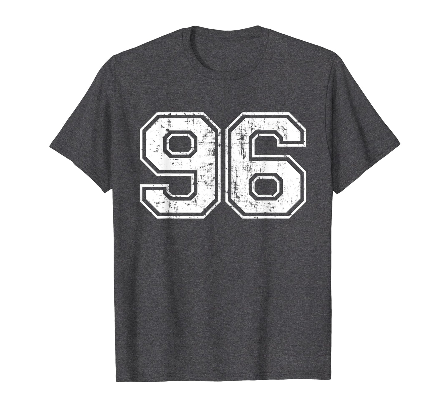 Number 96 Varsity Distressed Sports T-Shirt - Custom Art Print Men Women - T-Shirt, Sweatshirt, Hoodie