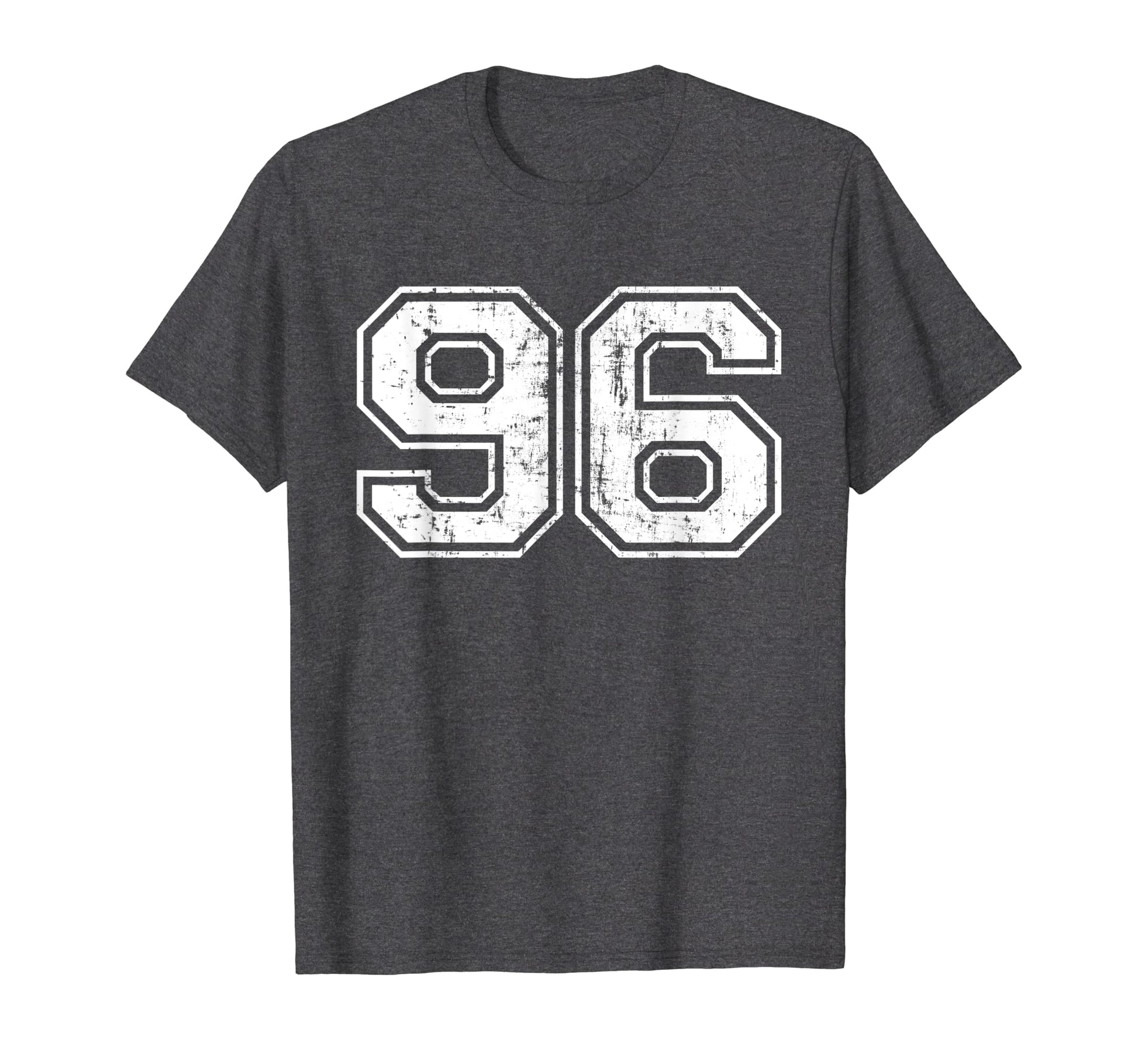 Number 96 Varsity Distressed Sports T-Shirt - Custom Art Print Men Women - T-Shirt, Sweatshirt, Hoodie