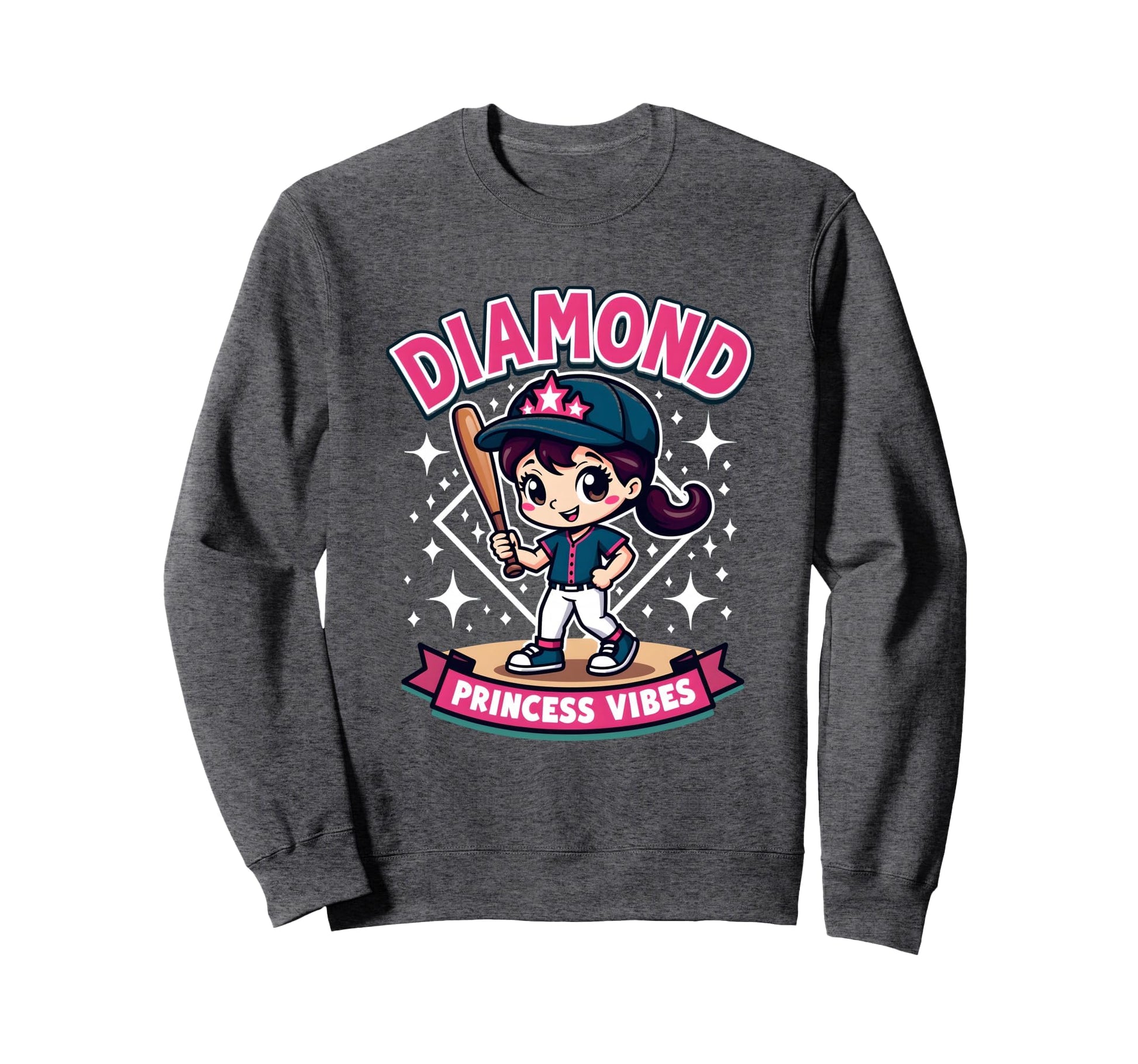 Diamond Princess Vibes Baseball Sweatshirt - Trendy Graphic for Adults - T-Shirt, Sweatshirt, Hoodie