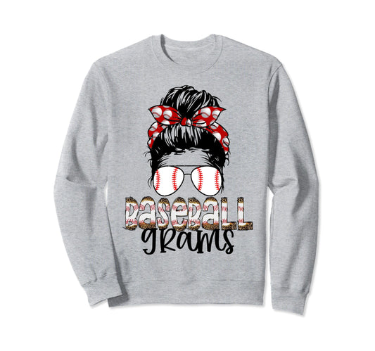 Baseball Grams Messy Bun Sunglasses Sweatshirt - Minimalist Print Unisex - T-Shirt, Sweatshirt, Hoodie