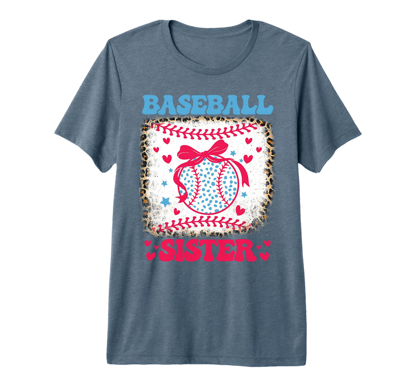 Baseball Sister Coquette Bow Cheer T-Shirt - Unique Graphic for Adults - T-Shirt, Sweatshirt, Hoodie