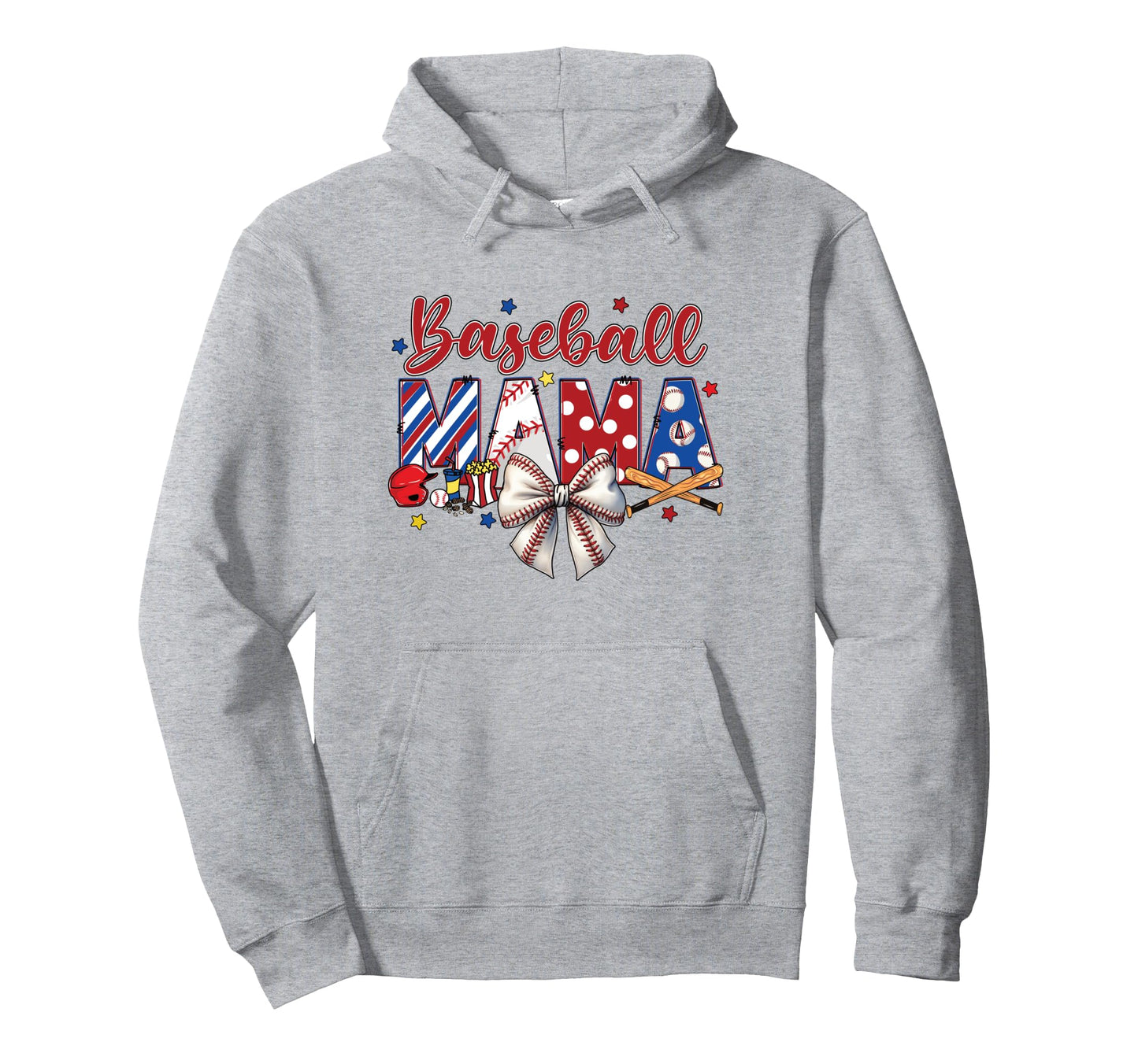 Baseball Mama Patriotic Baseball Mom Hoodie - Custom Art Print for Adults - T-Shirt, Sweatshirt, Hoodie