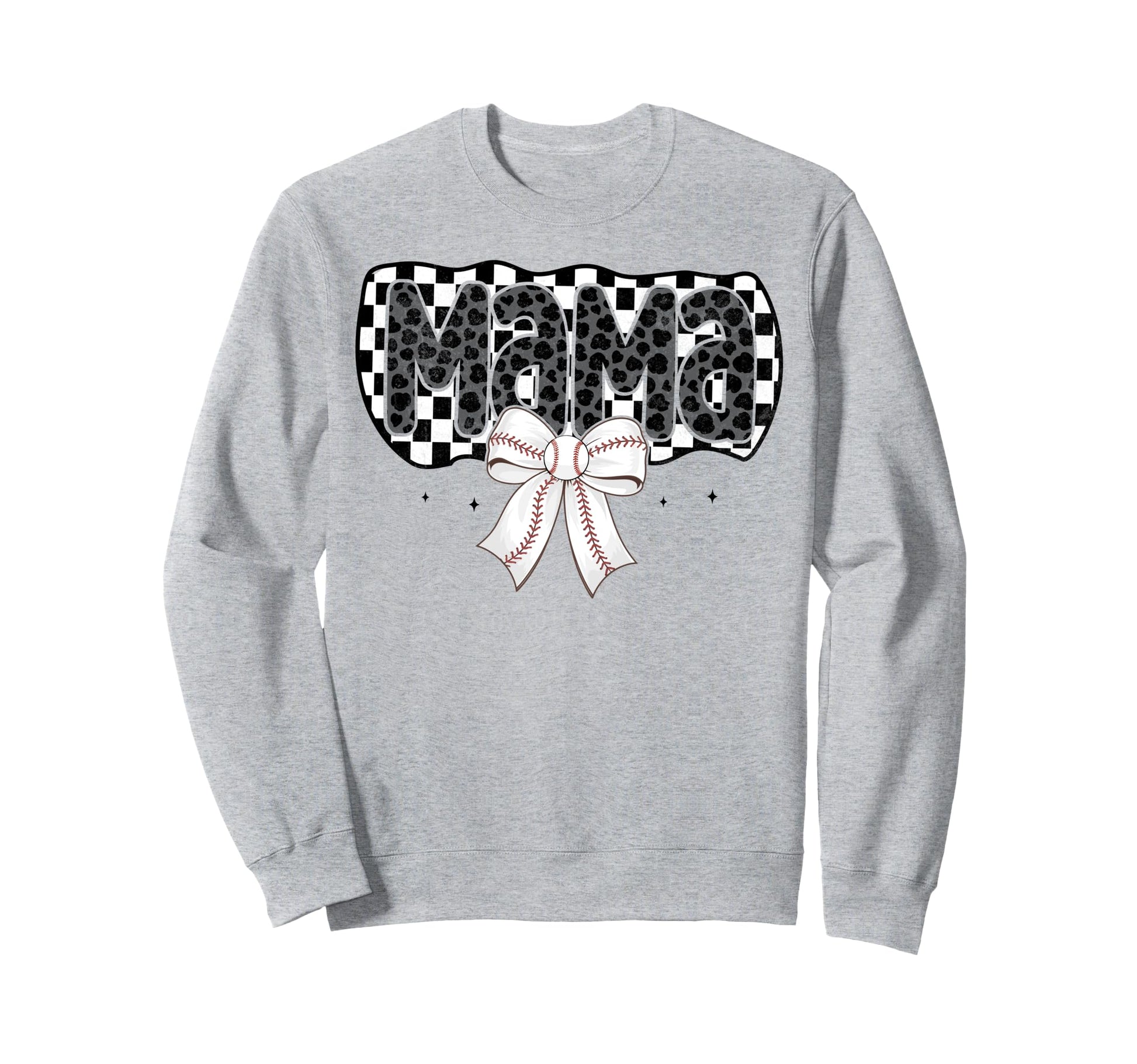 Baseball Checkered Mama Coquette Sweatshirt - Custom Art Print for Adults - T-Shirt, Sweatshirt, Hoodie