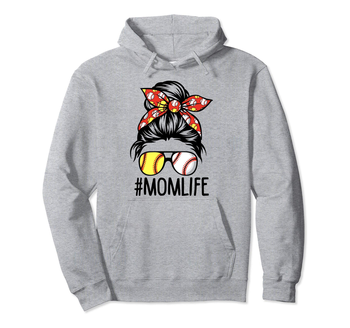 Dy Mom Life Softball Baseball Hoodie - Casual Everyday Wear for Adults - T-Shirt, Sweatshirt, Hoodie