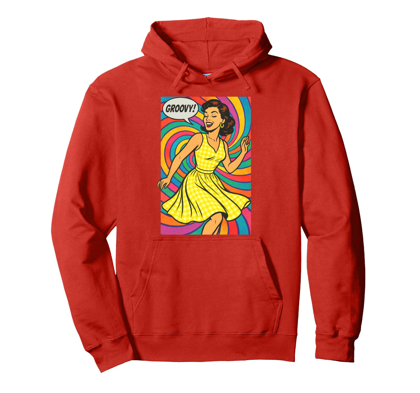 Pop Art Brunette Psychedelic 50S 60S Hoodie - Minimalist Print Men Women - T-Shirt, Sweatshirt, Hoodie