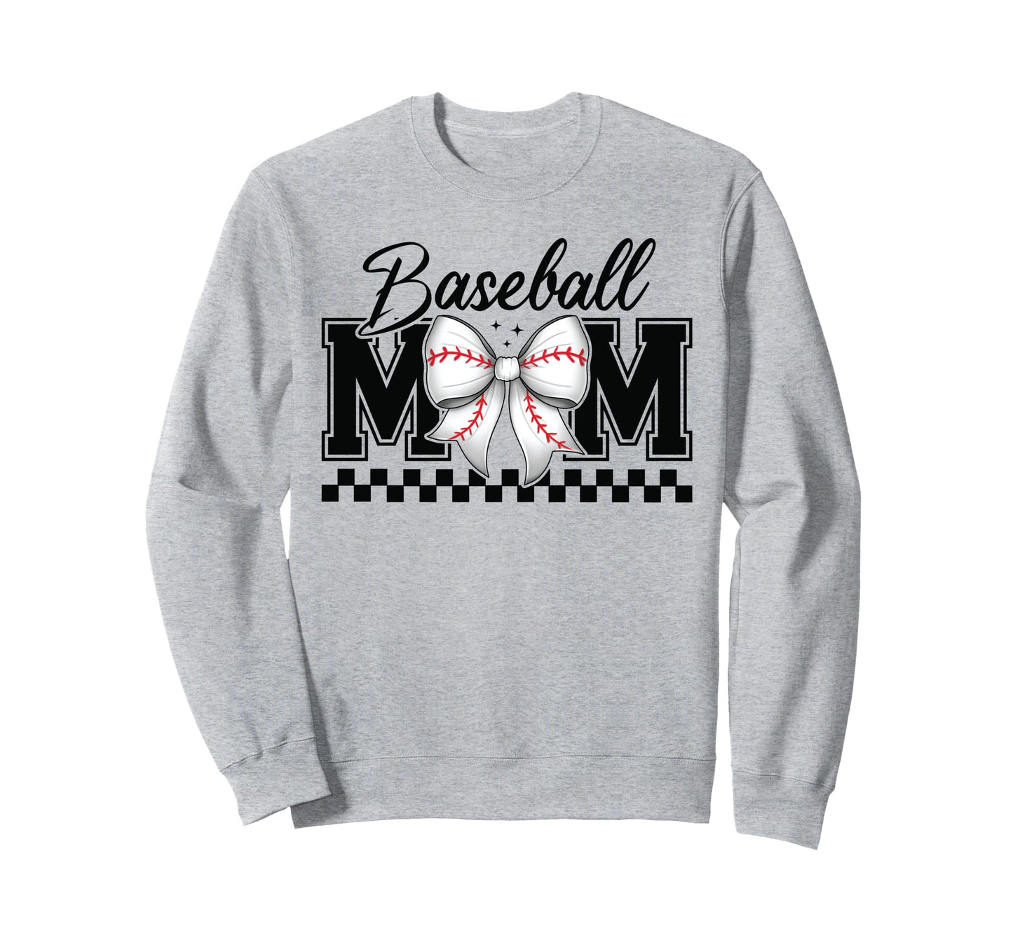 Baseball Mom Coquette Bow Game Sweatshirt - Custom Art Print for Adults - T-Shirt, Sweatshirt, Hoodie
