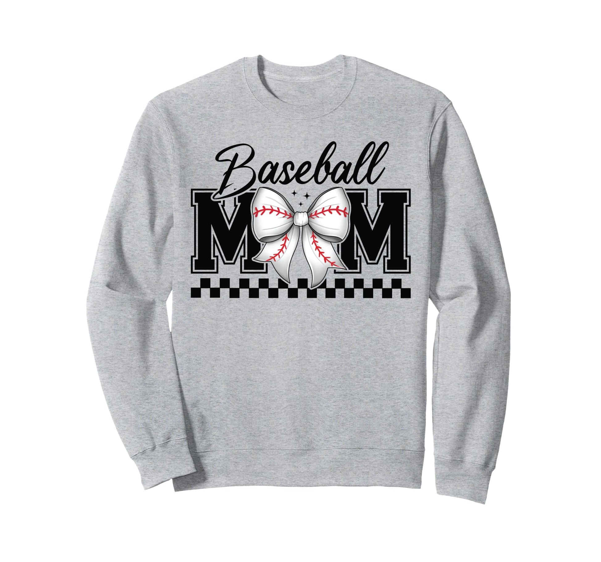Baseball Mom Coquette Bow Game Sweatshirt - Custom Art Print for Adults - T-Shirt, Sweatshirt, Hoodie