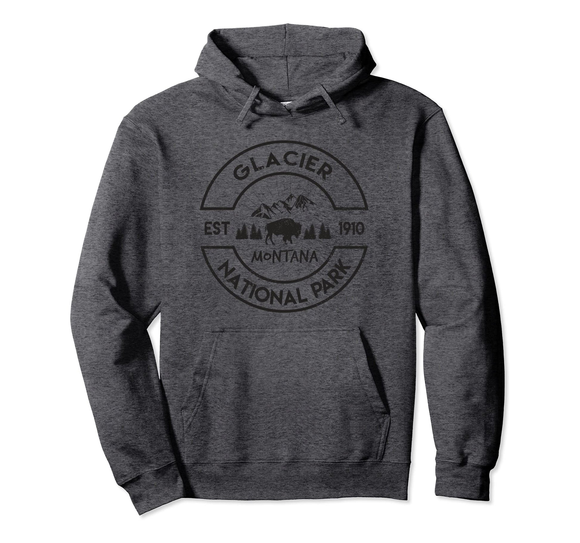 Glacier National Park Montana Bison Hoodie - Streetwear Style Men Women - T-Shirt, Sweatshirt, Hoodie