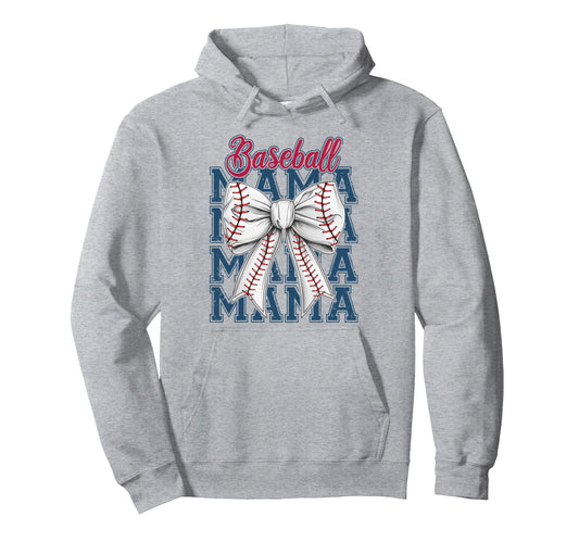 Baseball Coquette Mama Coquette Bow Hoodie - Fun Novelty Design Men Women - T-Shirt, Sweatshirt, Hoodie