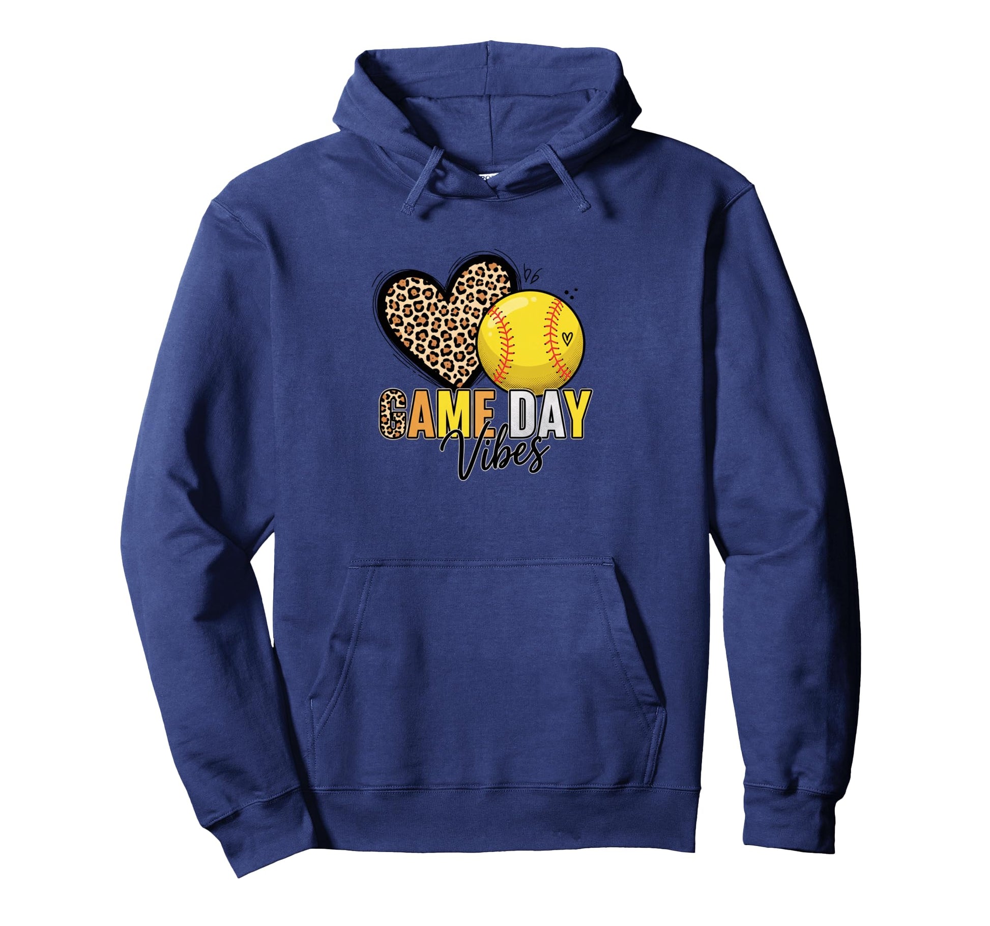 Softball Mom Game Day Vibes Leopard Hoodie - Novelty Apparel Men Women - T-Shirt, Sweatshirt, Hoodie
