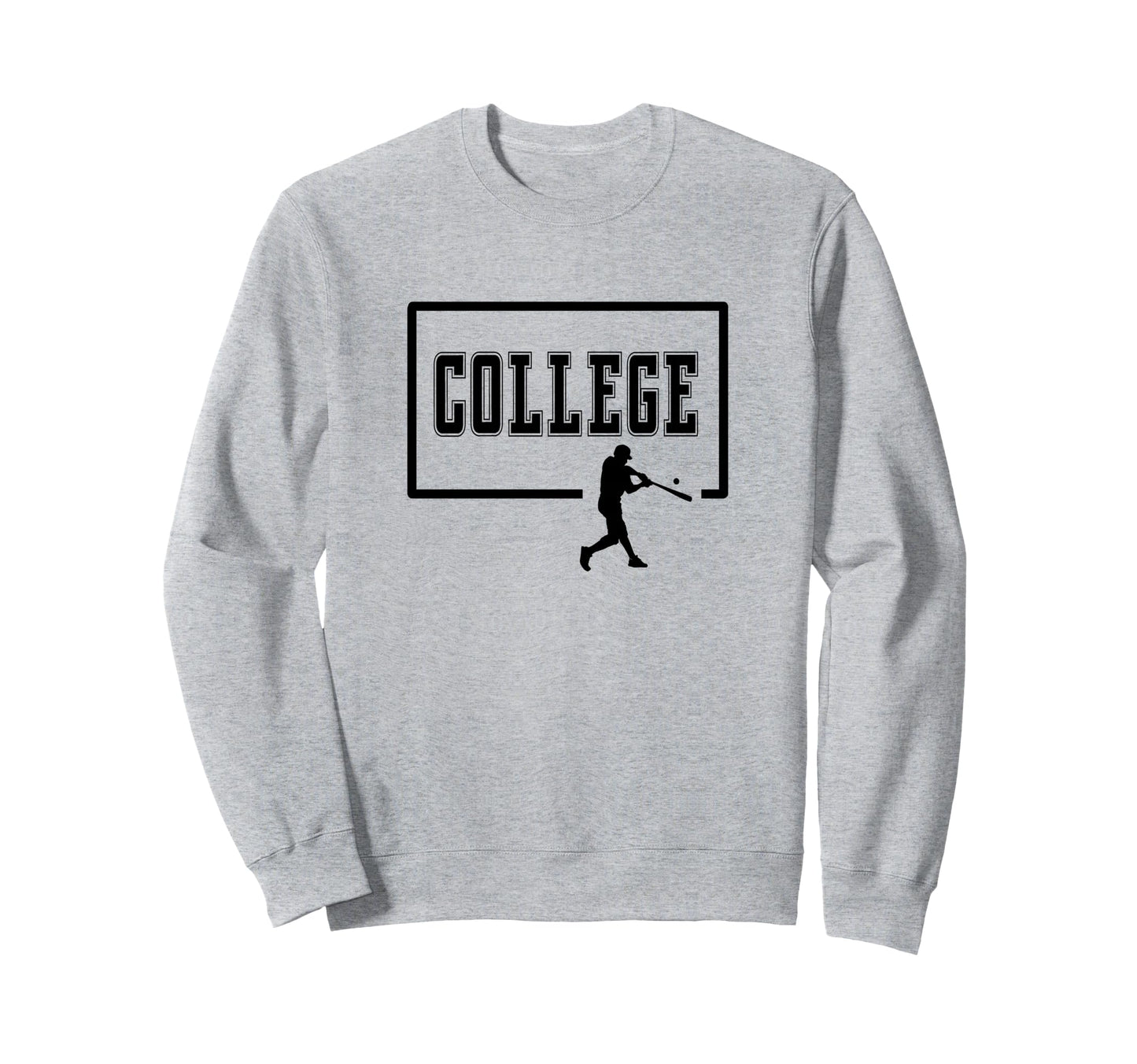 College Baseball Player Batter Sweatshirt - Custom Art Print for Adults - T-Shirt, Sweatshirt, Hoodie