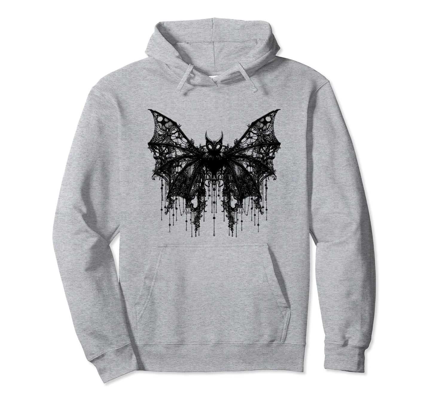 Bat Coquette Bow Halloween Bow Black Hoodie - Trendy Graphic Men Women - T-Shirt, Sweatshirt, Hoodie