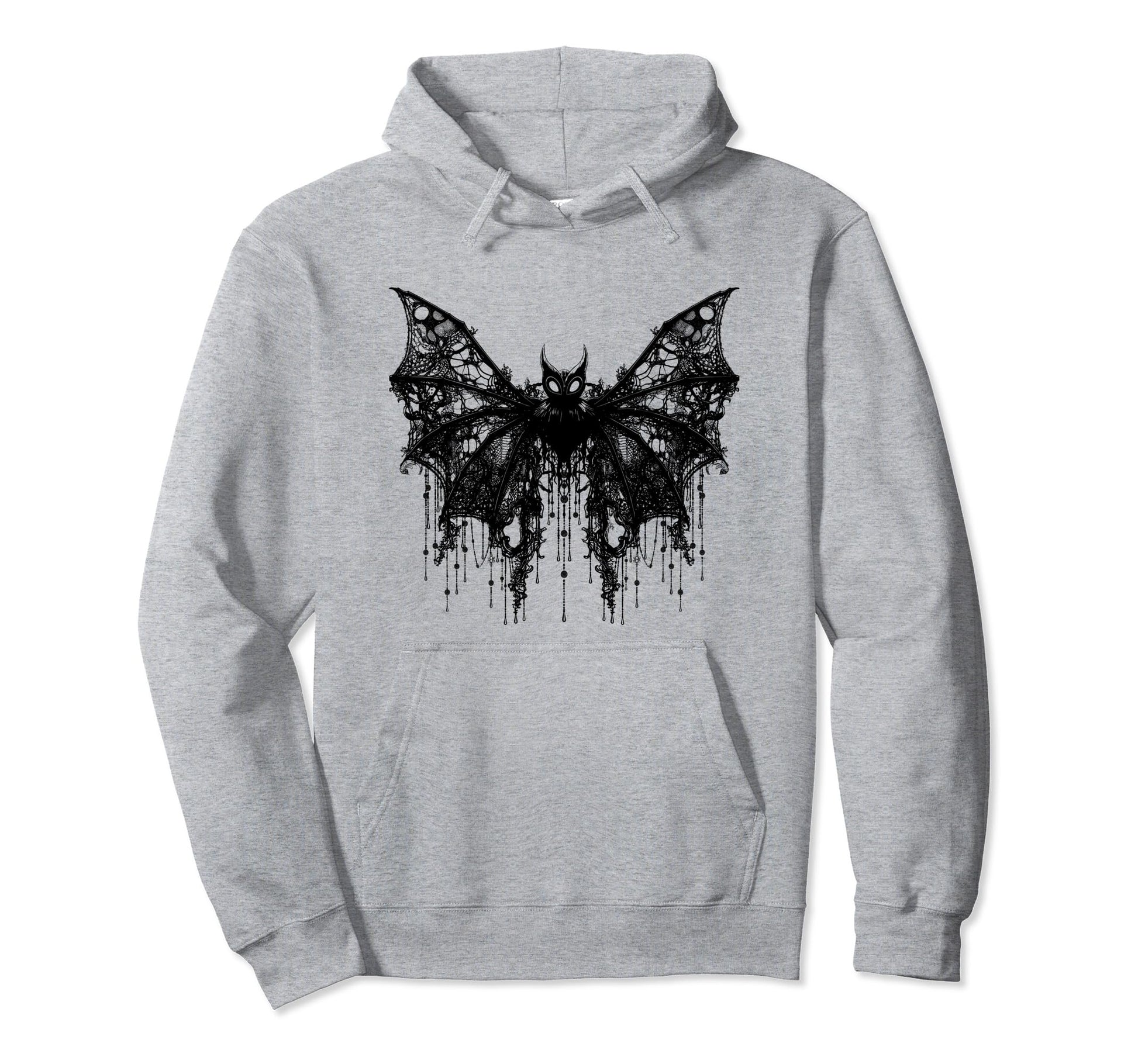 Bat Coquette Bow Halloween Bow Black Hoodie - Trendy Graphic Men Women - T-Shirt, Sweatshirt, Hoodie