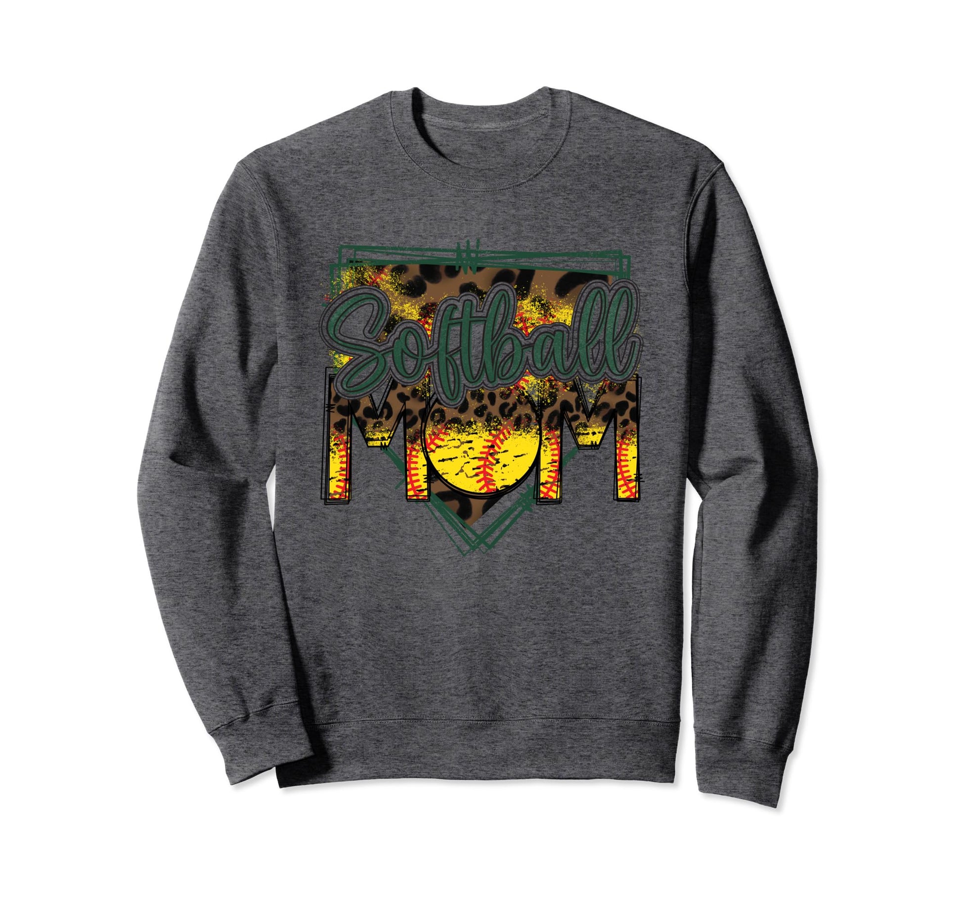 Softball Mom Leopard Funny Softball Mom Sweatshirt - Graphic Print Unisex - T-Shirt, Sweatshirt, Hoodie