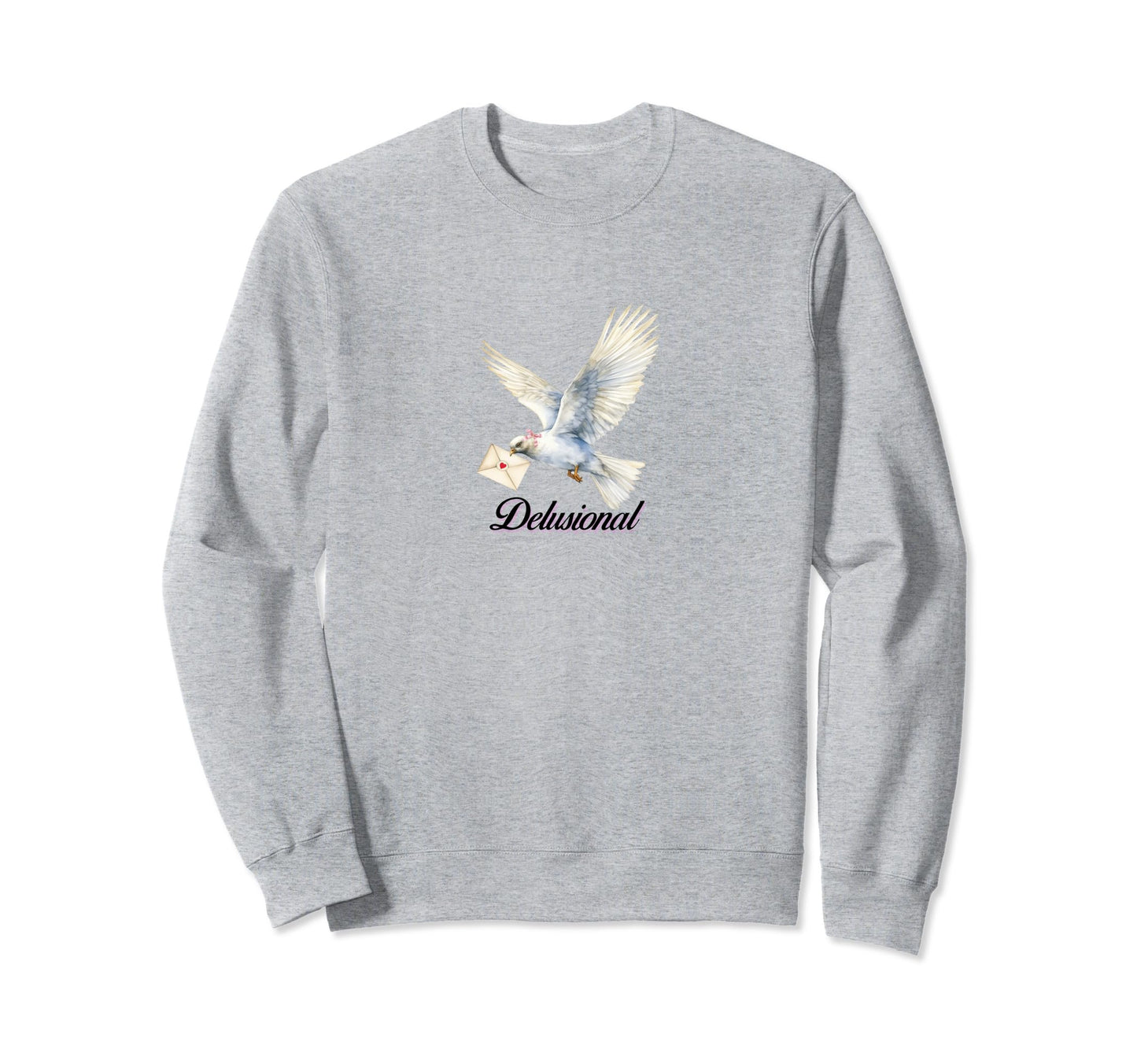 Coquette Dove Delusional Girlcore Sweatshirt - Minimalist Print for Adults - T-Shirt, Sweatshirt, Hoodie