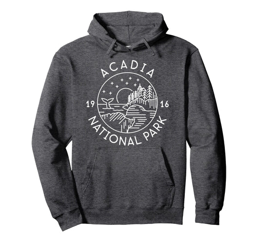 Acadia National Park 1916 Maine Bar Hoodie - Custom Art Print Men Women - T-Shirt, Sweatshirt, Hoodie