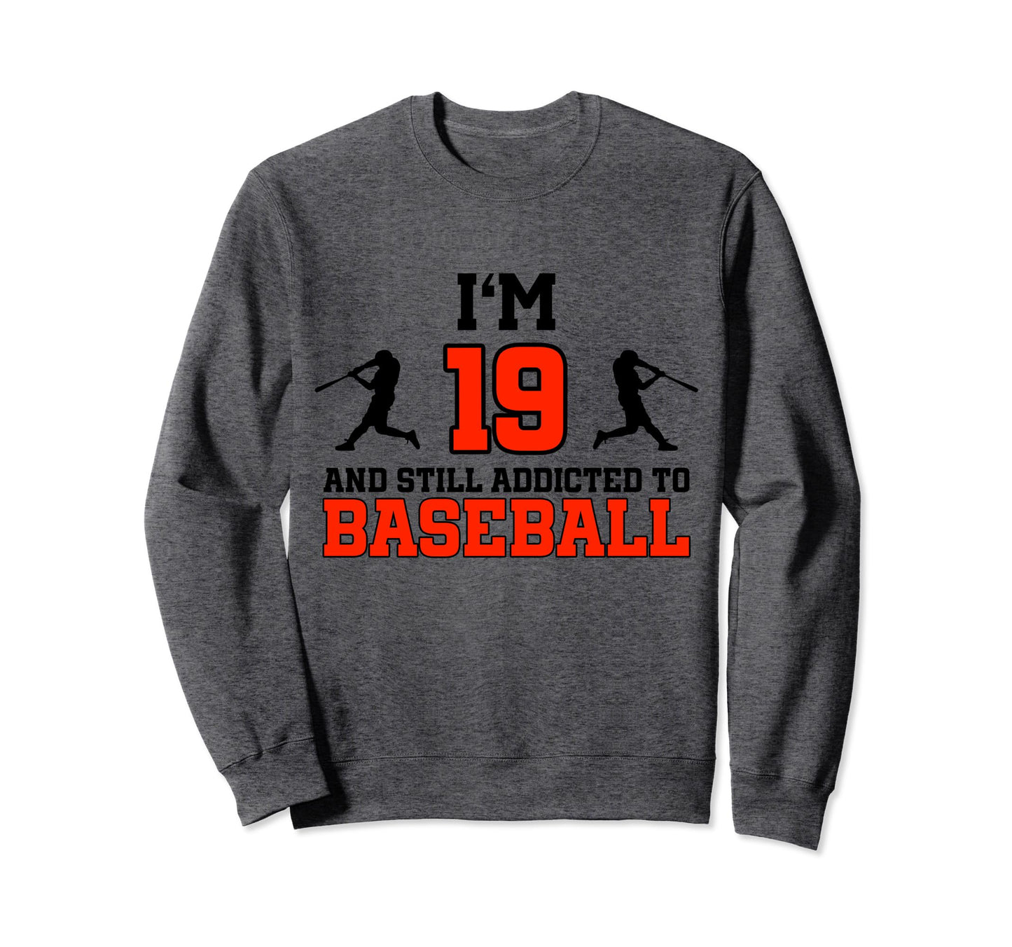 19Th Birthday Baseball 19 Years Sweatshirt - Minimalist Print for Adults - T-Shirt, Sweatshirt, Hoodie